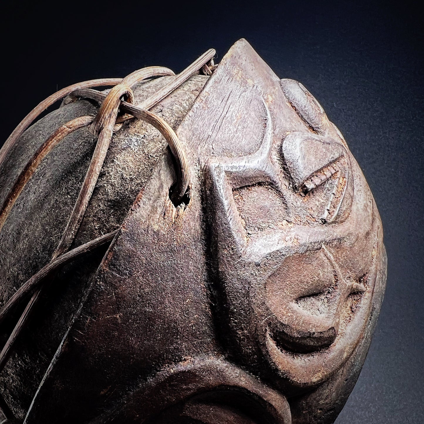Iban Dayak Bamboo-Bound Trophy Human Skull Bowl