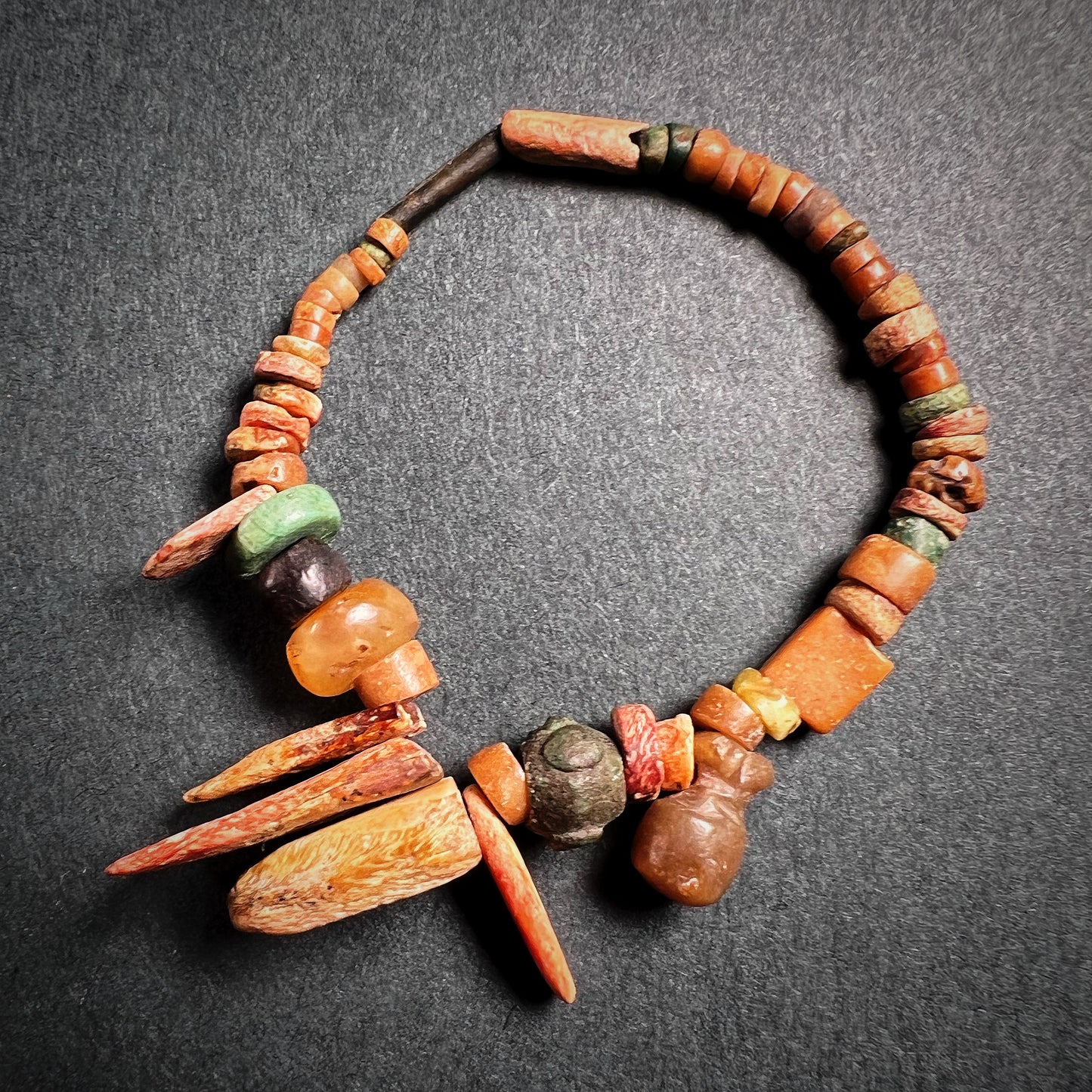 Chimú Spondylus Shell Beads and Stone Amulets
