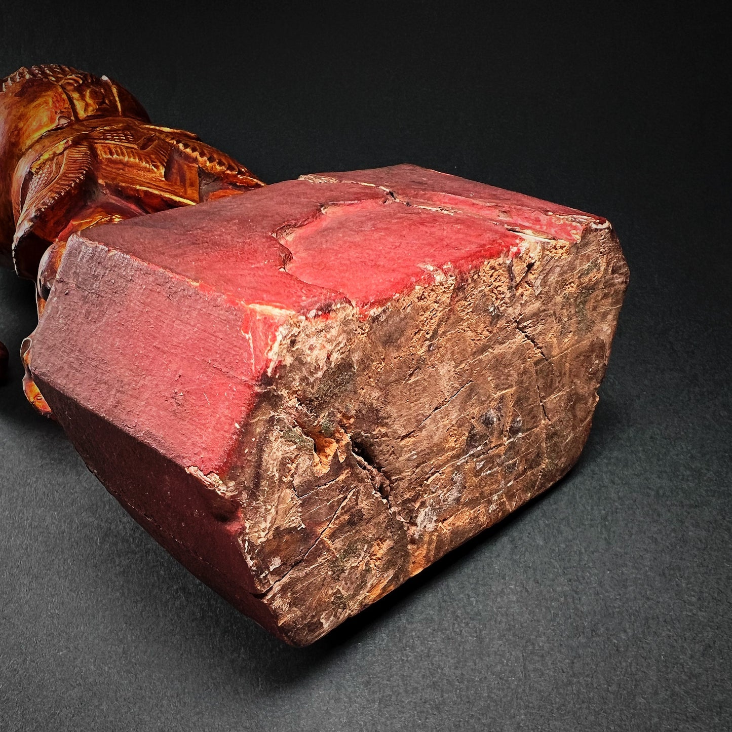 Qing Dynasty Wooden Temple Figure of Caishen – Martial Form
