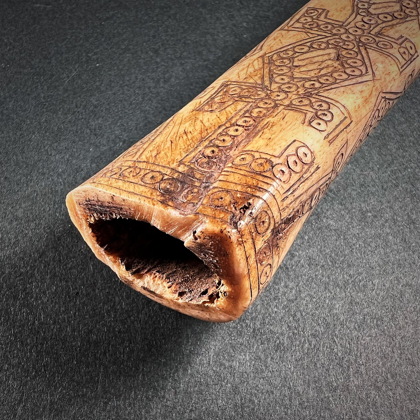 Iban Dayak Buffalo Bone Betel Container