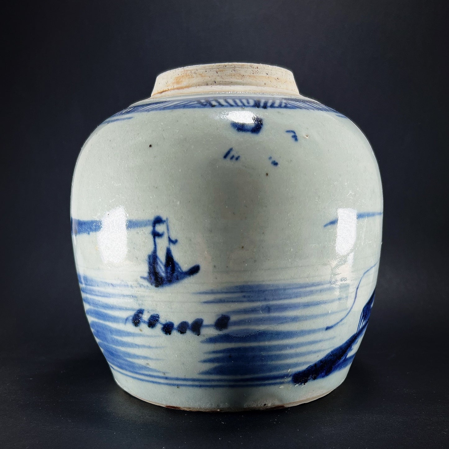 Qing Dynasty Daoguang Blue White Porcelain Ginger Jar