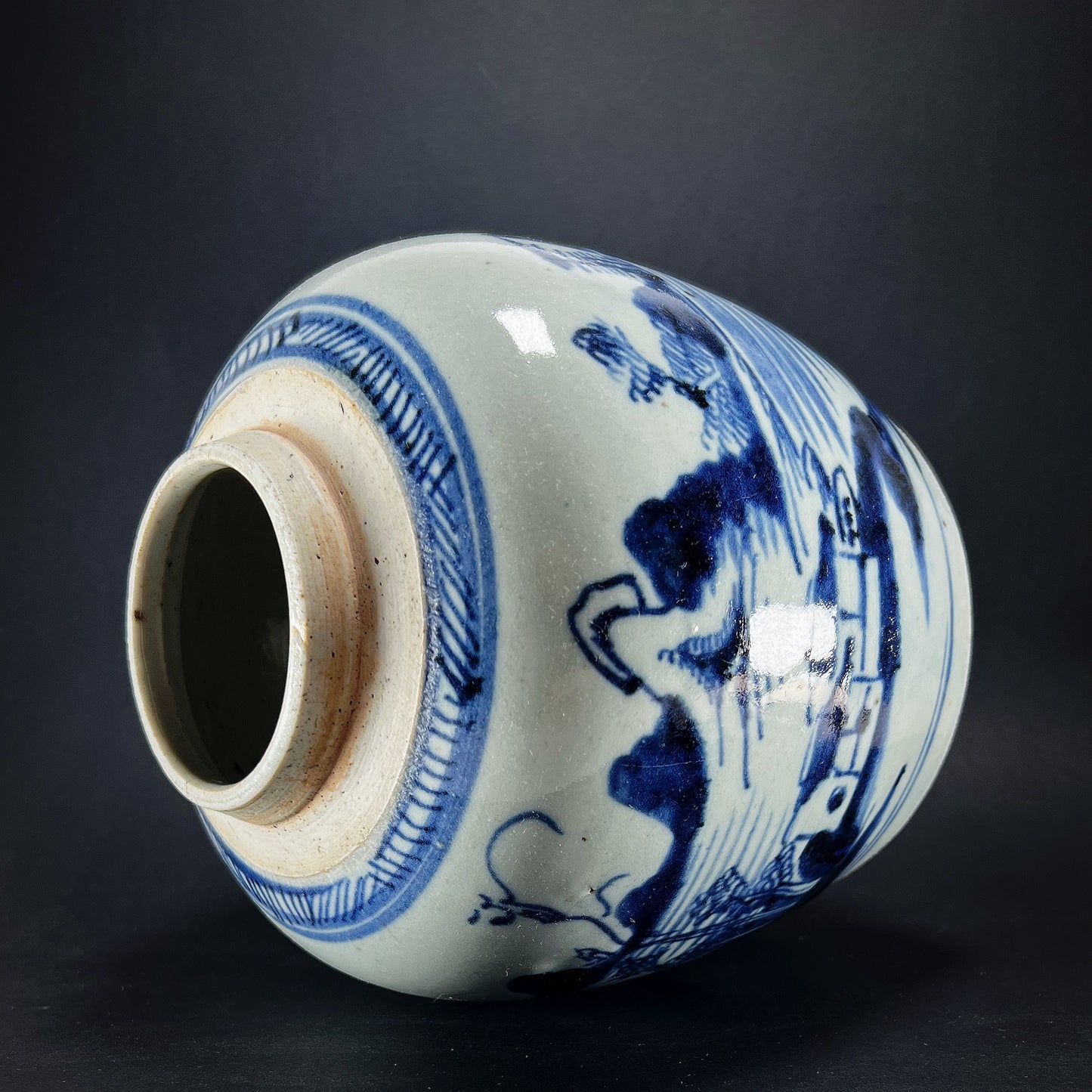 Qing Dynasty Daoguang Blue White Porcelain Ginger Jar
