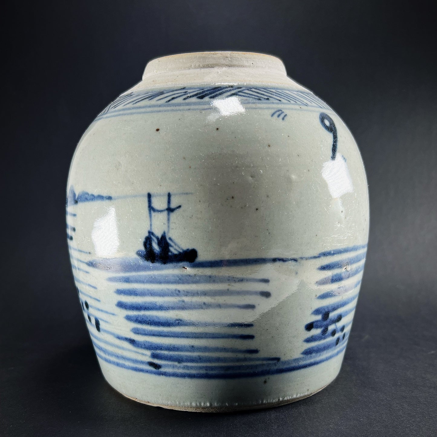 Qing Dynasty Daoguang Blue White Porcelain Ginger Jar