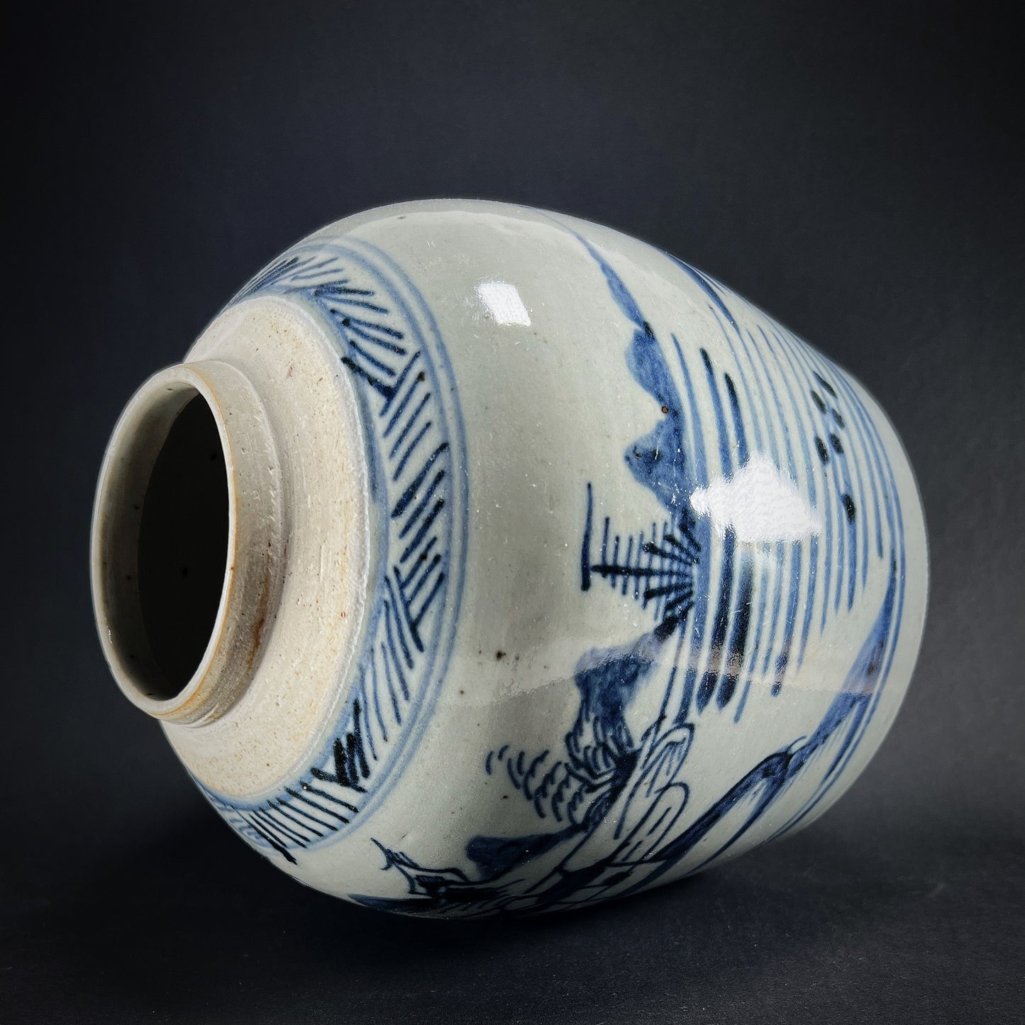 Qing Dynasty Daoguang Blue White Porcelain Ginger Jar