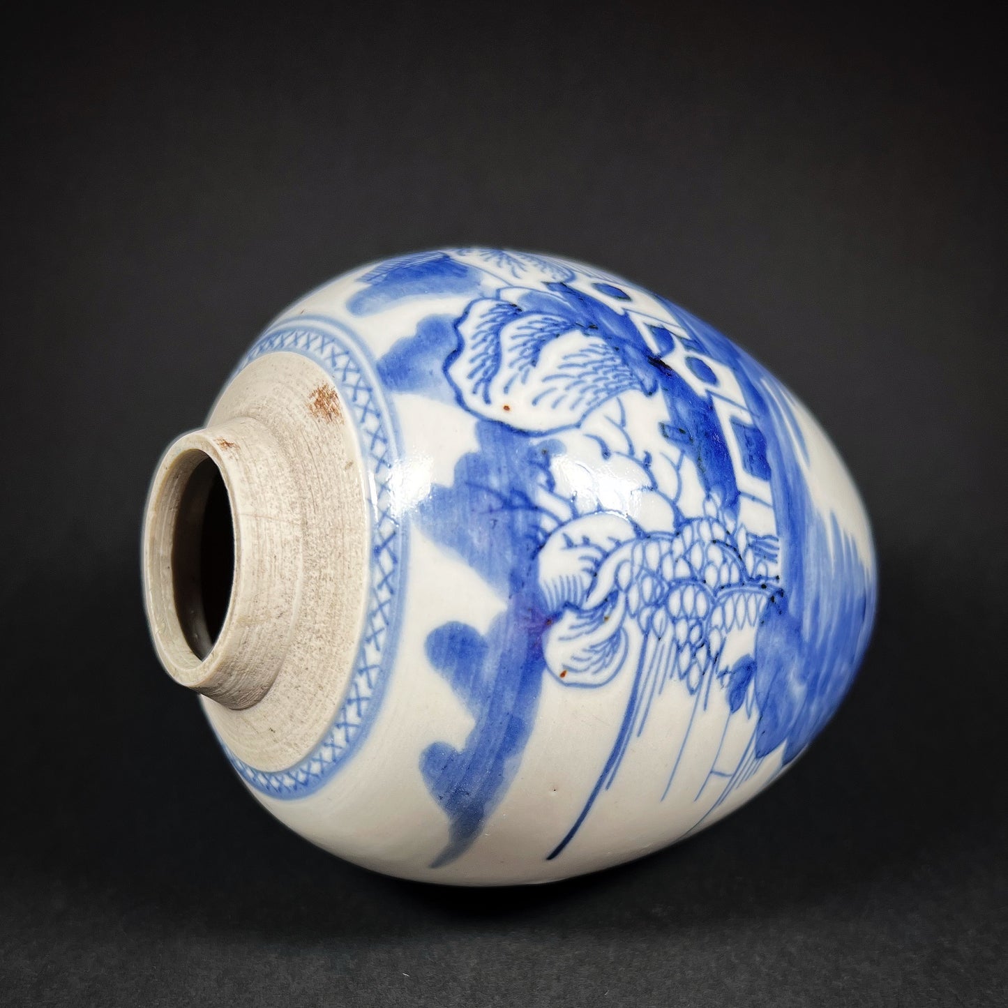 Qing Dynasty Daoguang Blue White Porcelain Ginger Jar