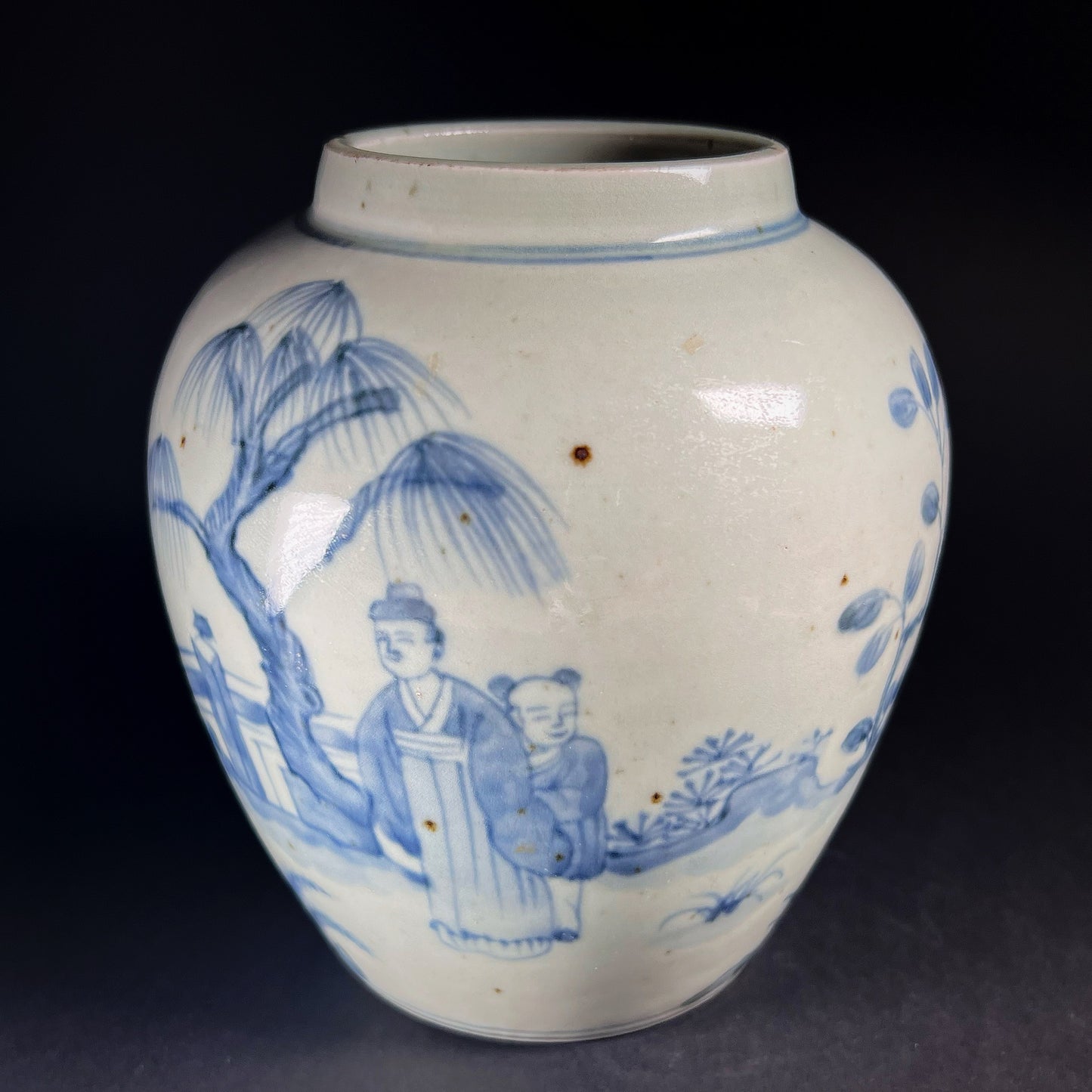 Qing Dynasty Qianlong Blue White Porcelain Jar