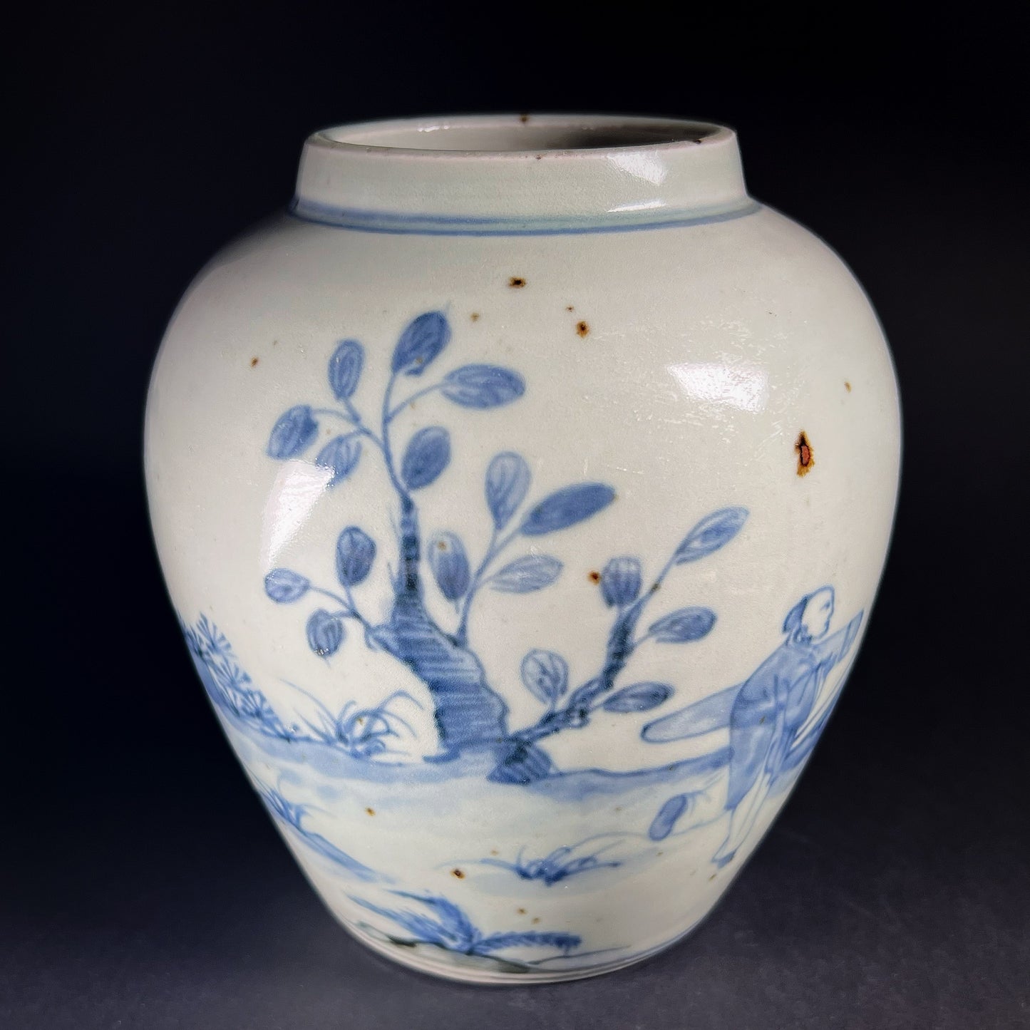 Qing Dynasty Qianlong Blue White Porcelain Jar