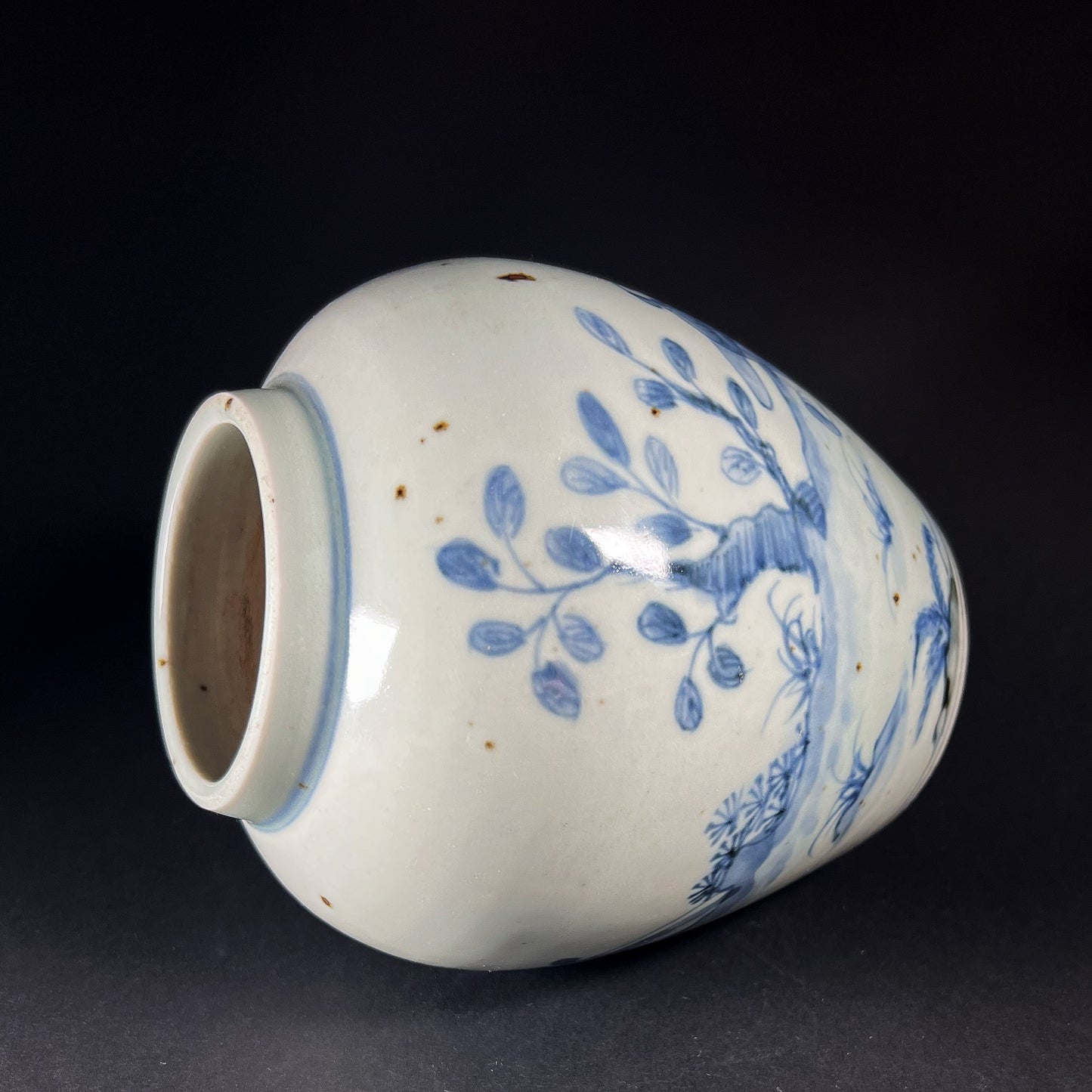 Qing Dynasty Qianlong Blue White Porcelain Jar
