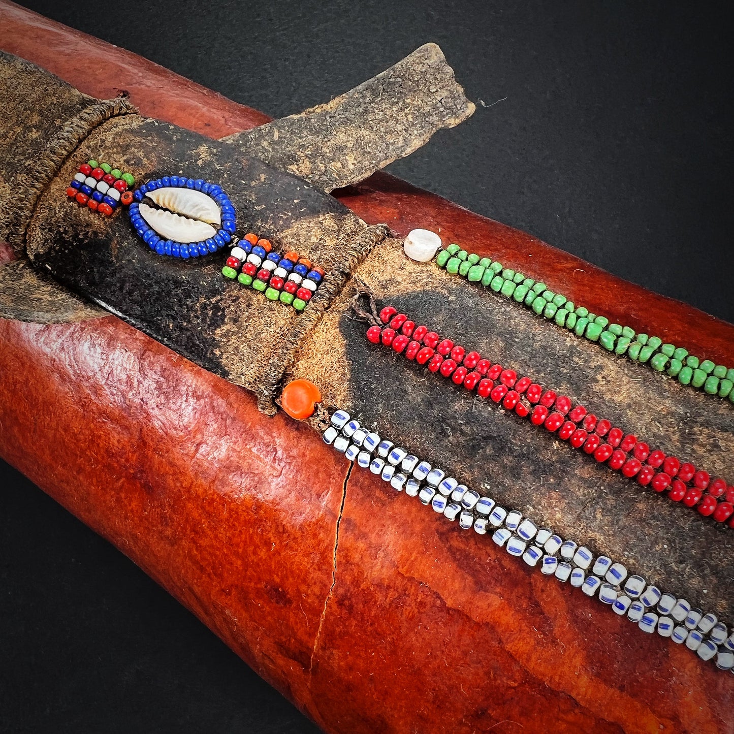 Maasai Decorated Milk Gourd Container Enkukuri or Kibuyu
