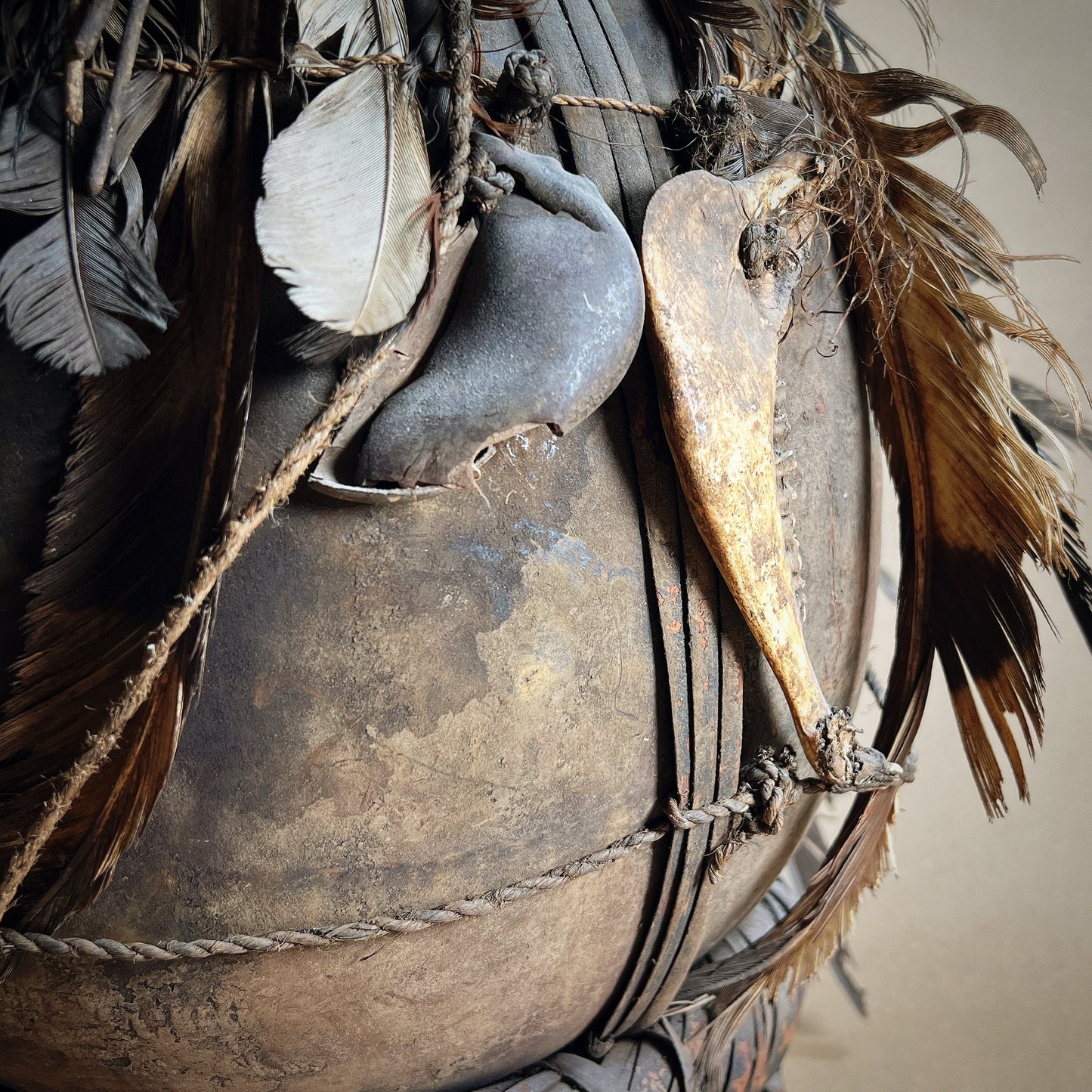 Mambila or Bamum Healer's Calabash Pitcher