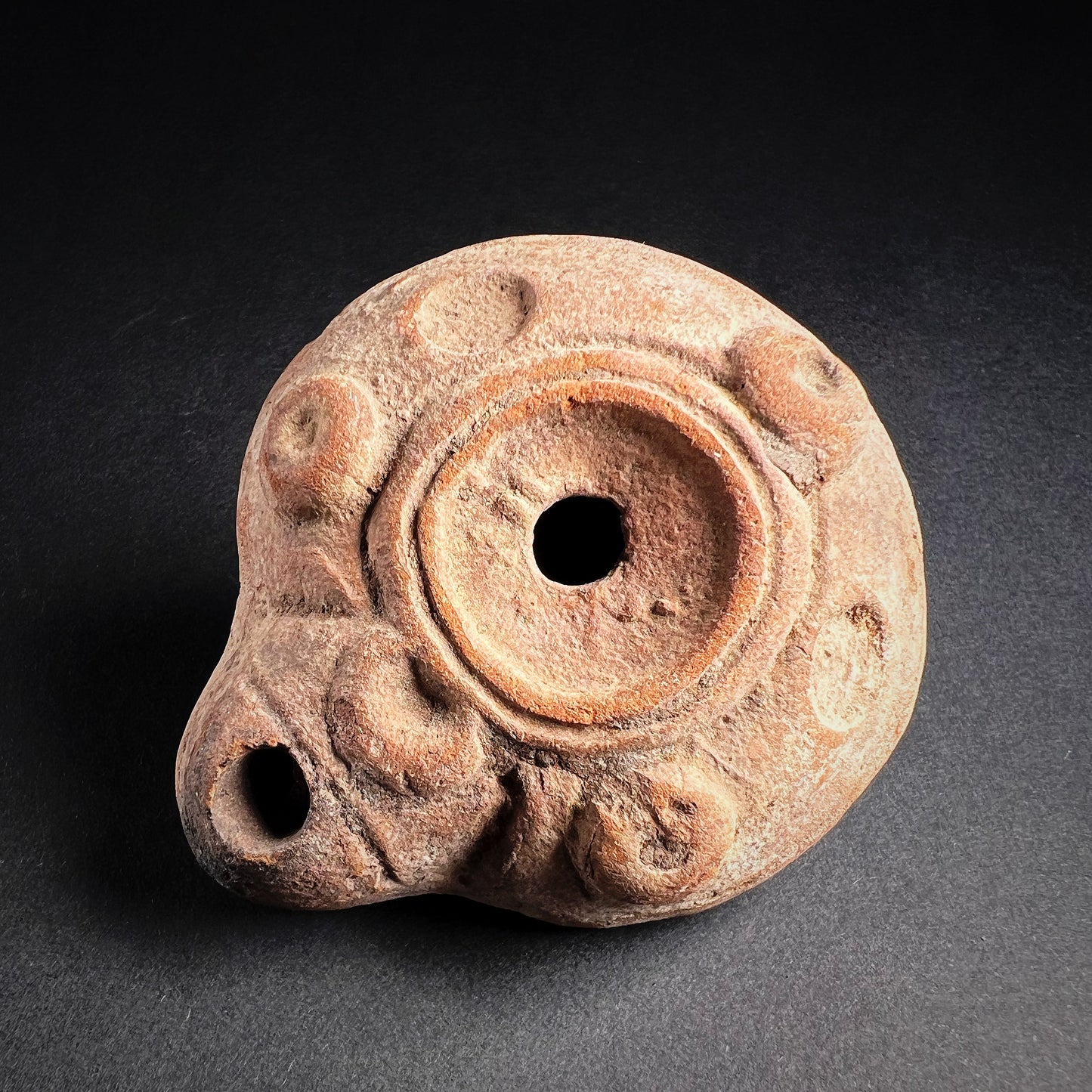 Romano-Egyptian Frog Pottery Oil Lamp