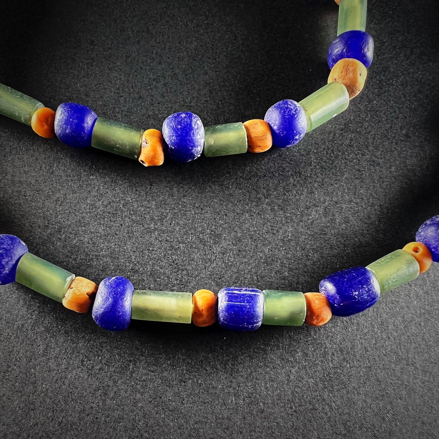 Roman Glass Multicolored Beaded Necklace