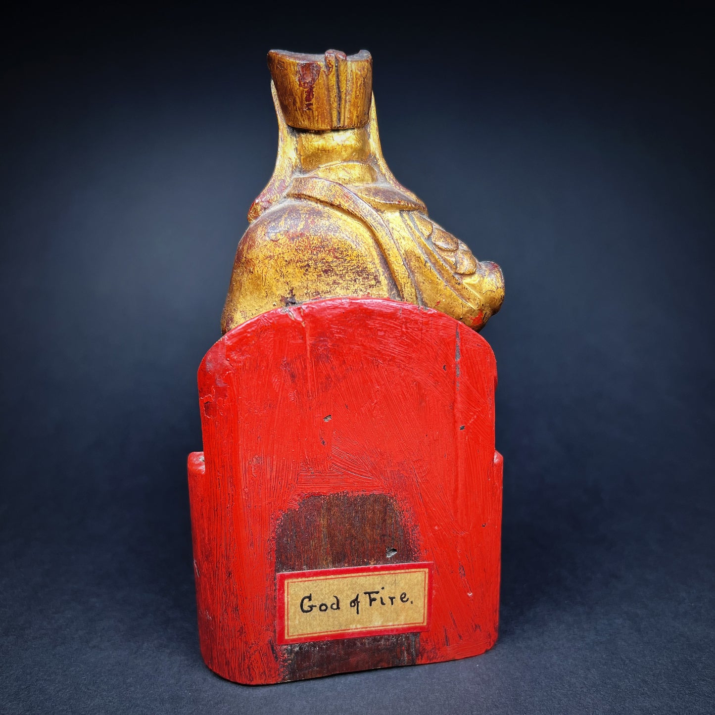 Qing Dynasty Wooden Temple Figure of a Taoist Official