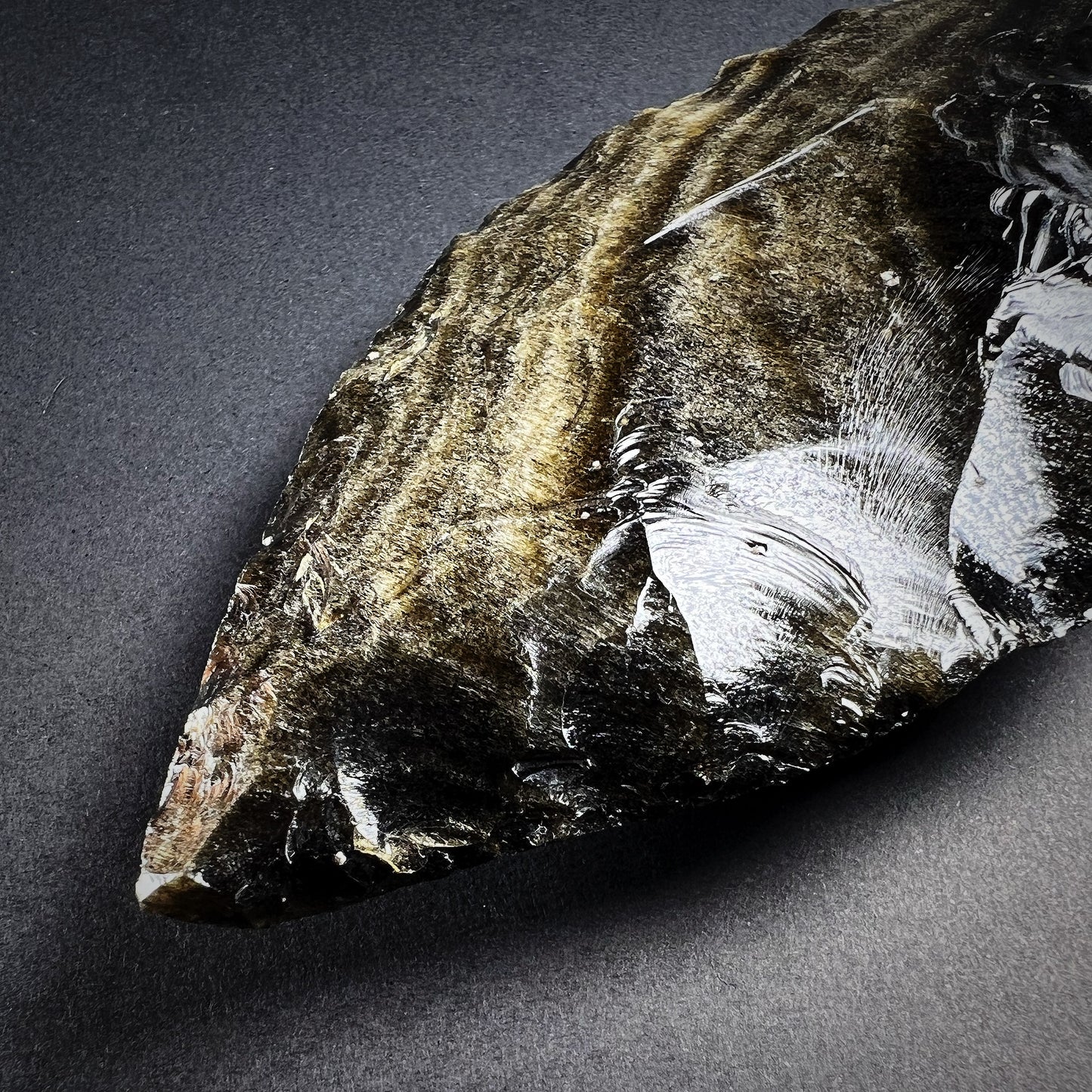 Colima Dark Green Obsidian Axe