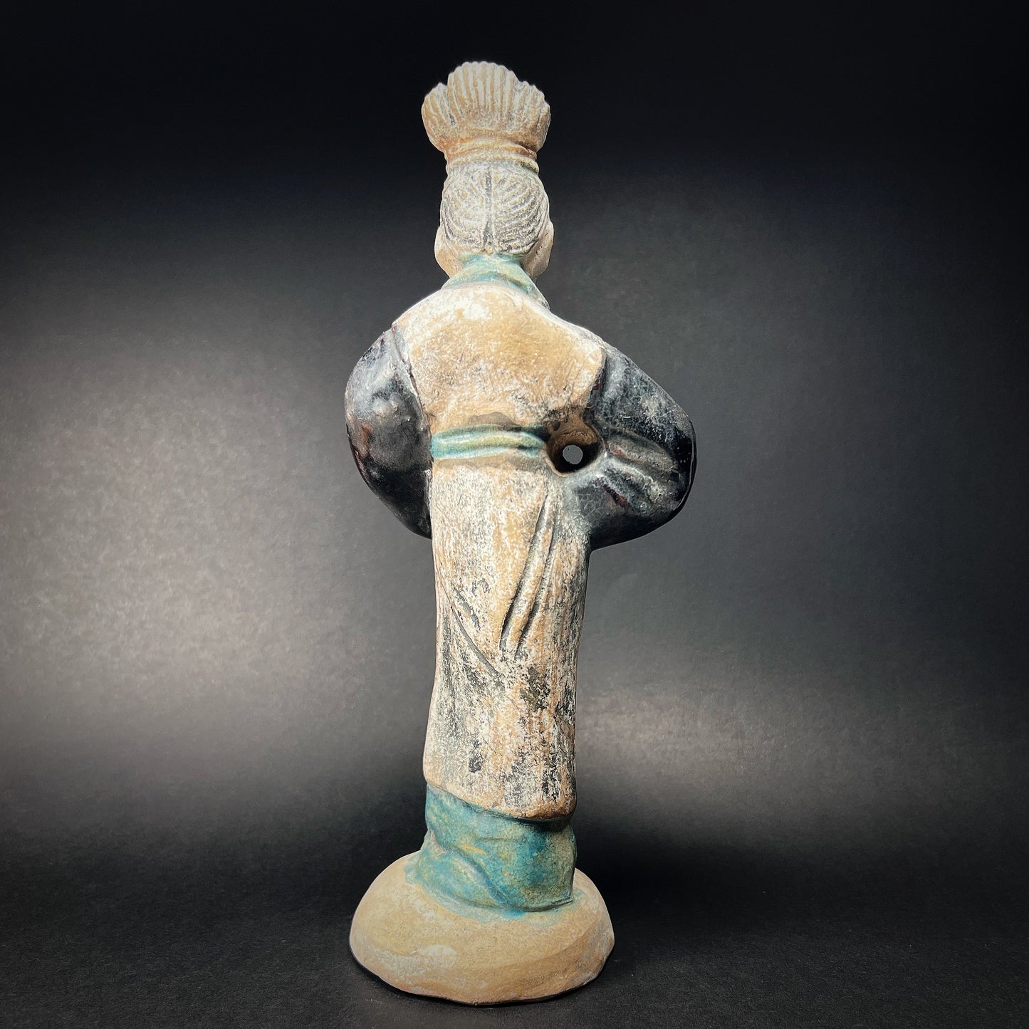 Ming Dynasty Glazed Pottery Female Tomb Attendant with Offering