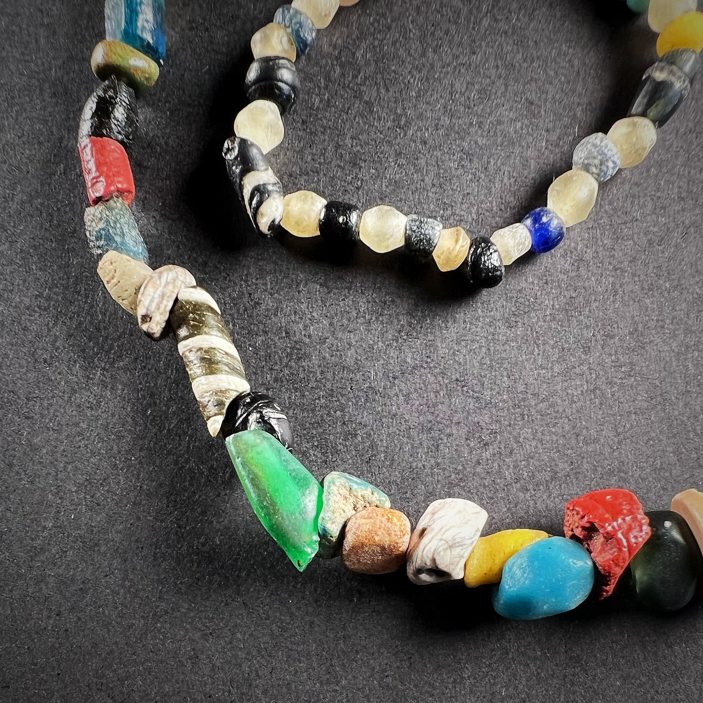 Roman Glass Multicolored Beaded Necklace