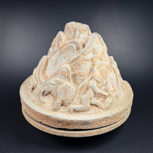Han Dynasty Pottery Mountain-Shaped Incense Burner (Boshan Lu)
