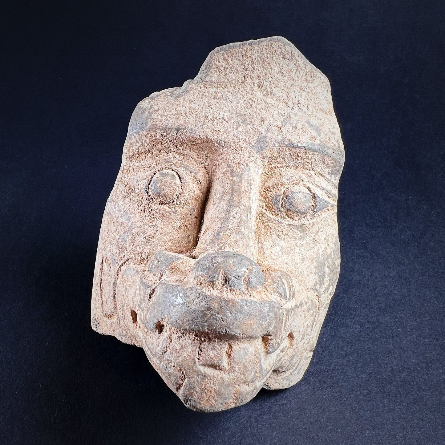 Mayan or Aztec Terracotta Jaguar Warrior Figure Fragment