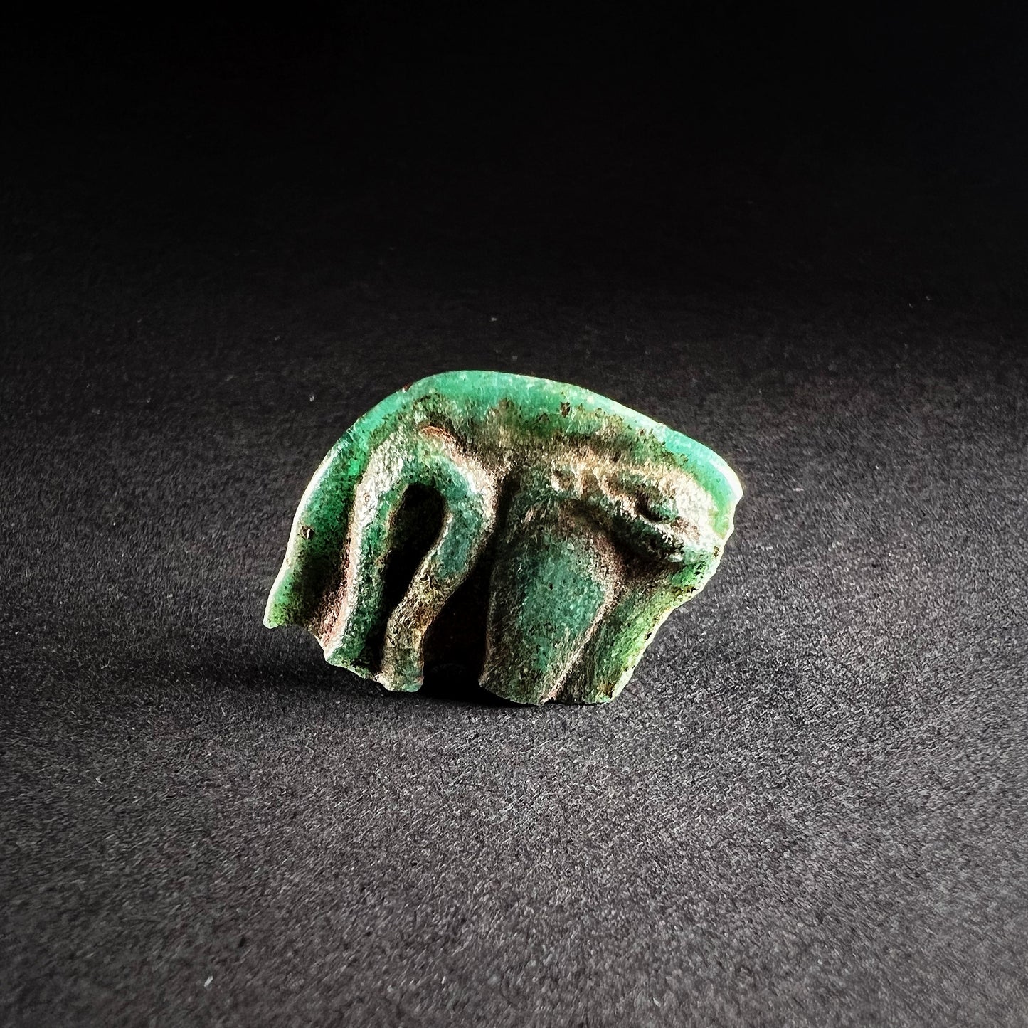 Egyptian Glass Amulet Plaque of an Erect Uraeus Cobra