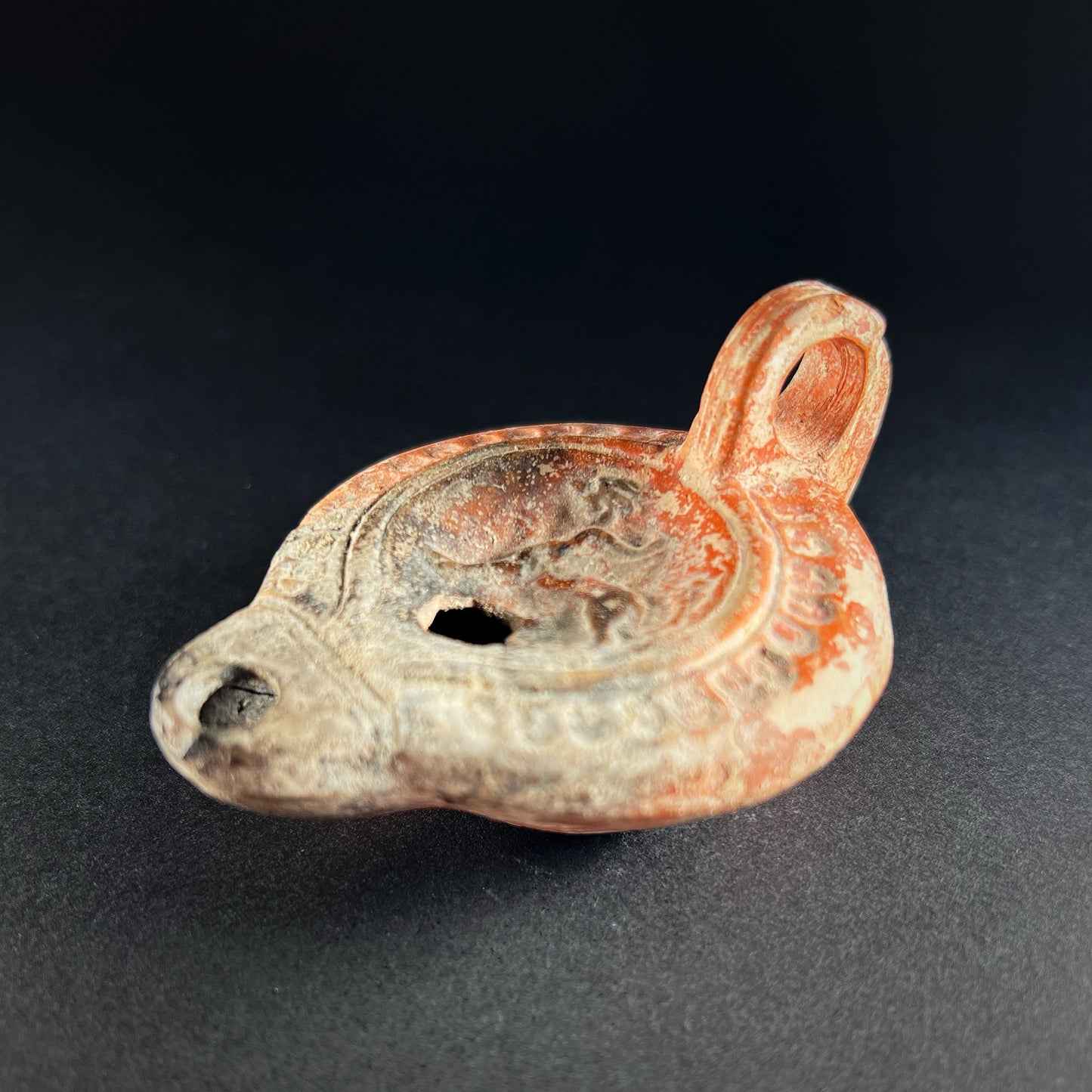 Roman Terracotta Oil Lamp with Pegasus Motif