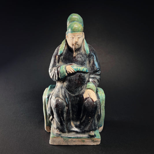 Ming Dynasty Glazed Pottery Tomb Attendant