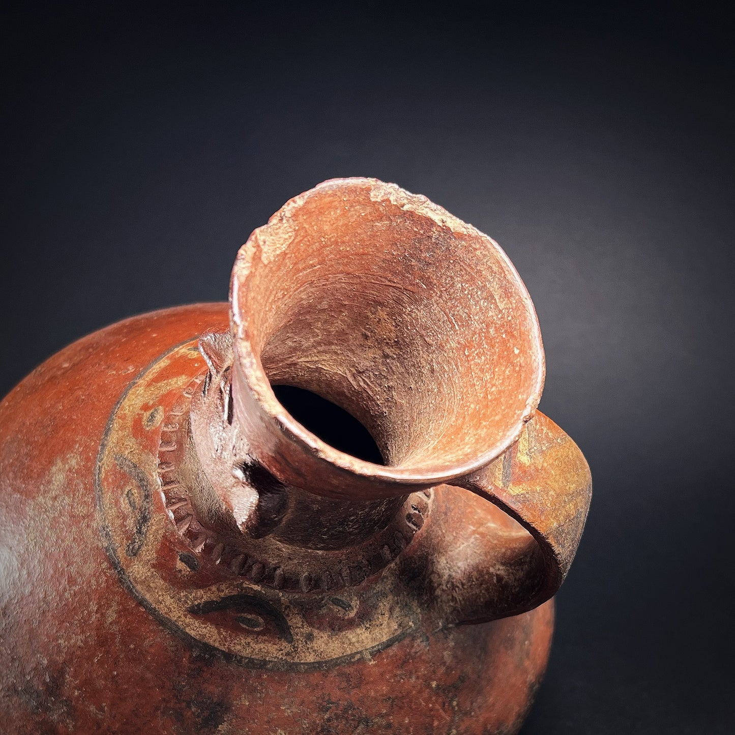 Moche Pottery Figural Face-Neck Jar