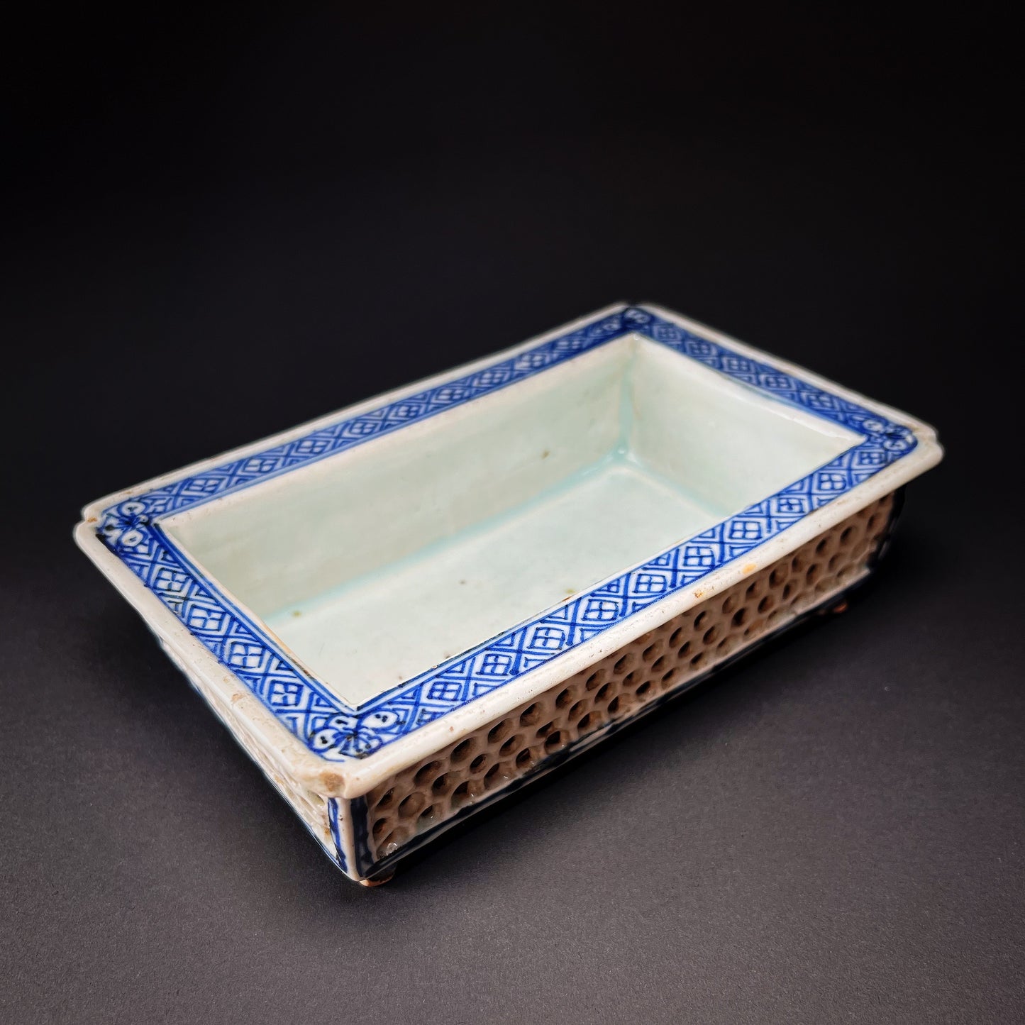 Qing Dynasty Jiaqing Blue White Porcelain Bonsai Planter