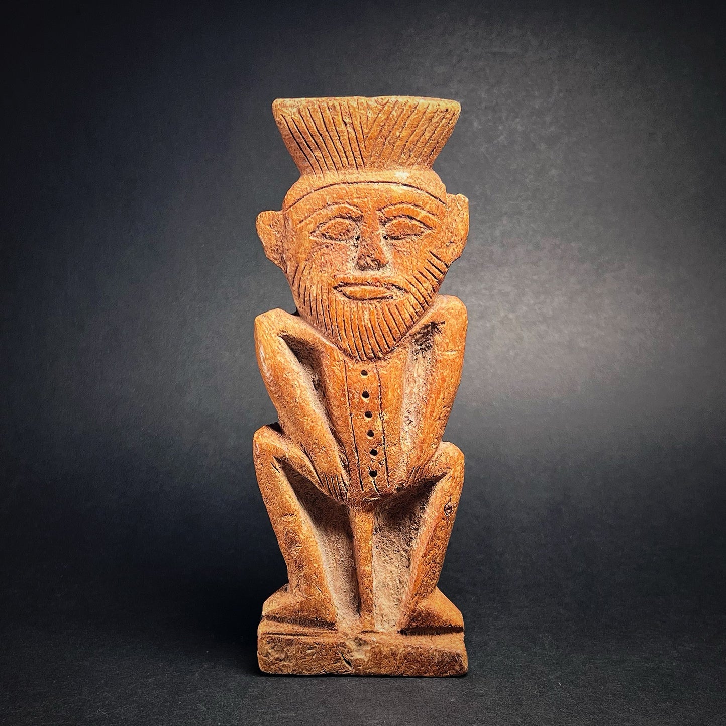 Egyptian Wooden Relief of the God Bes