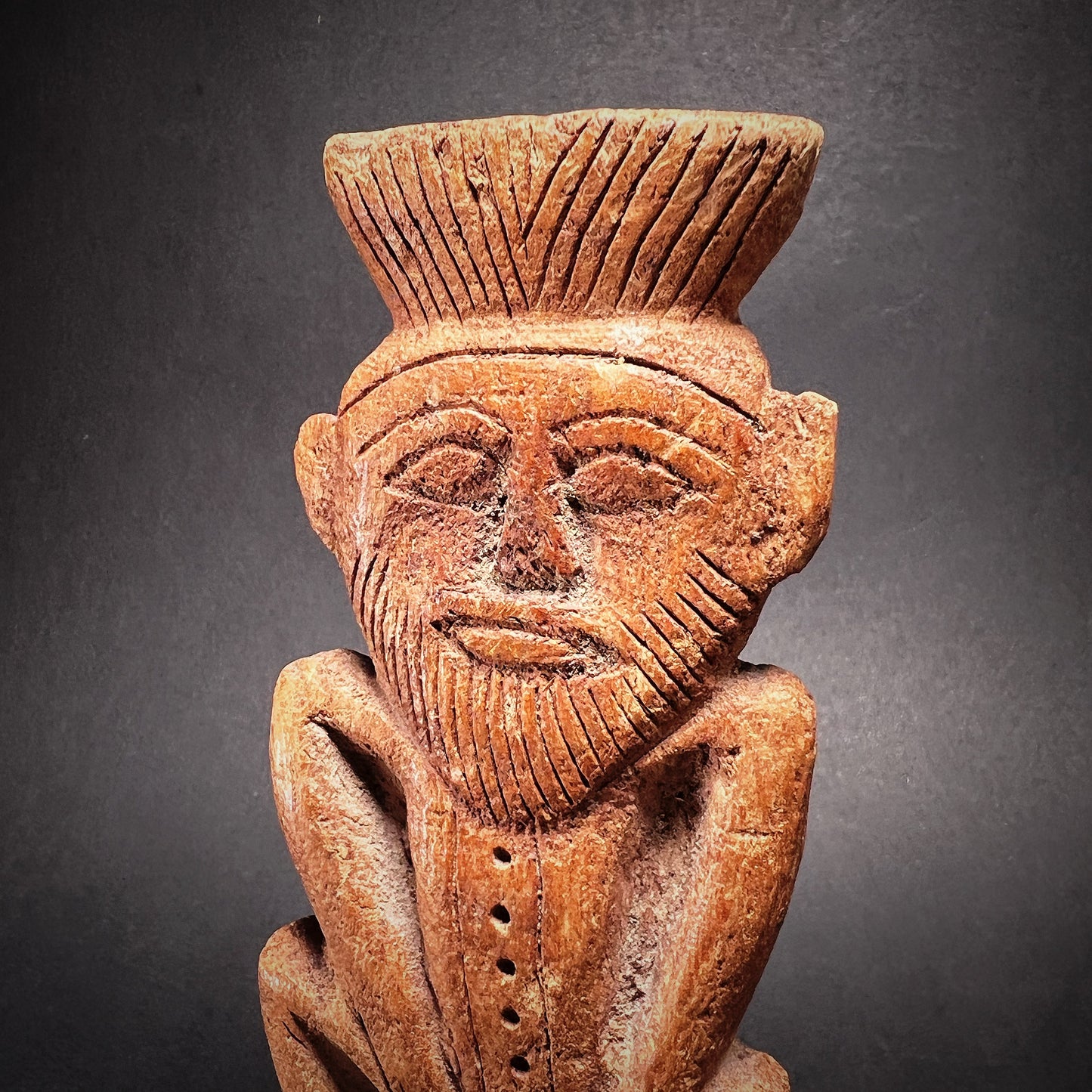 Egyptian Wooden Relief of the God Bes