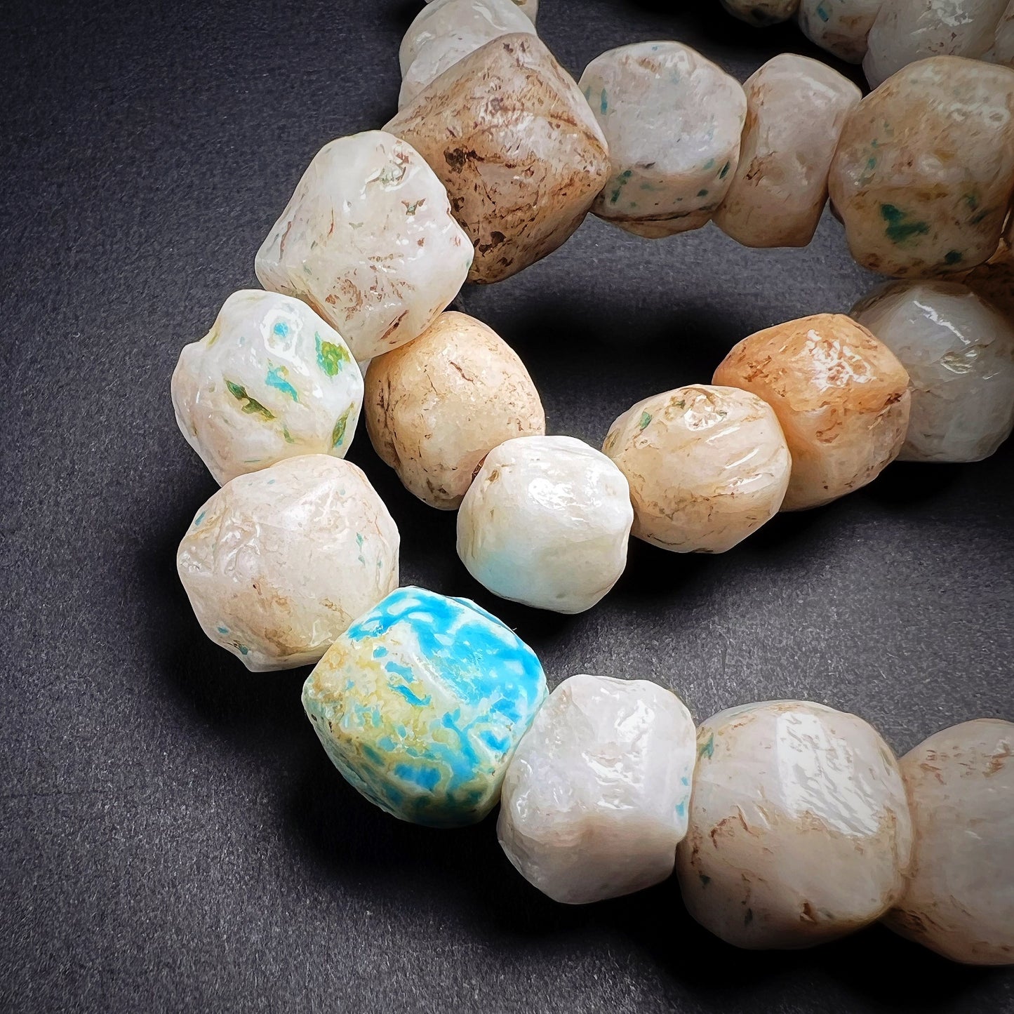 Hellenistic Bactrian Glazed Quartz Bead Necklace