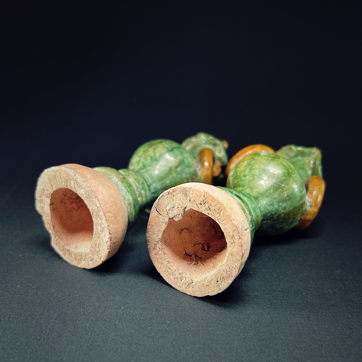Ming Dynasty Sancai-Glazed Miniature Offering Vases