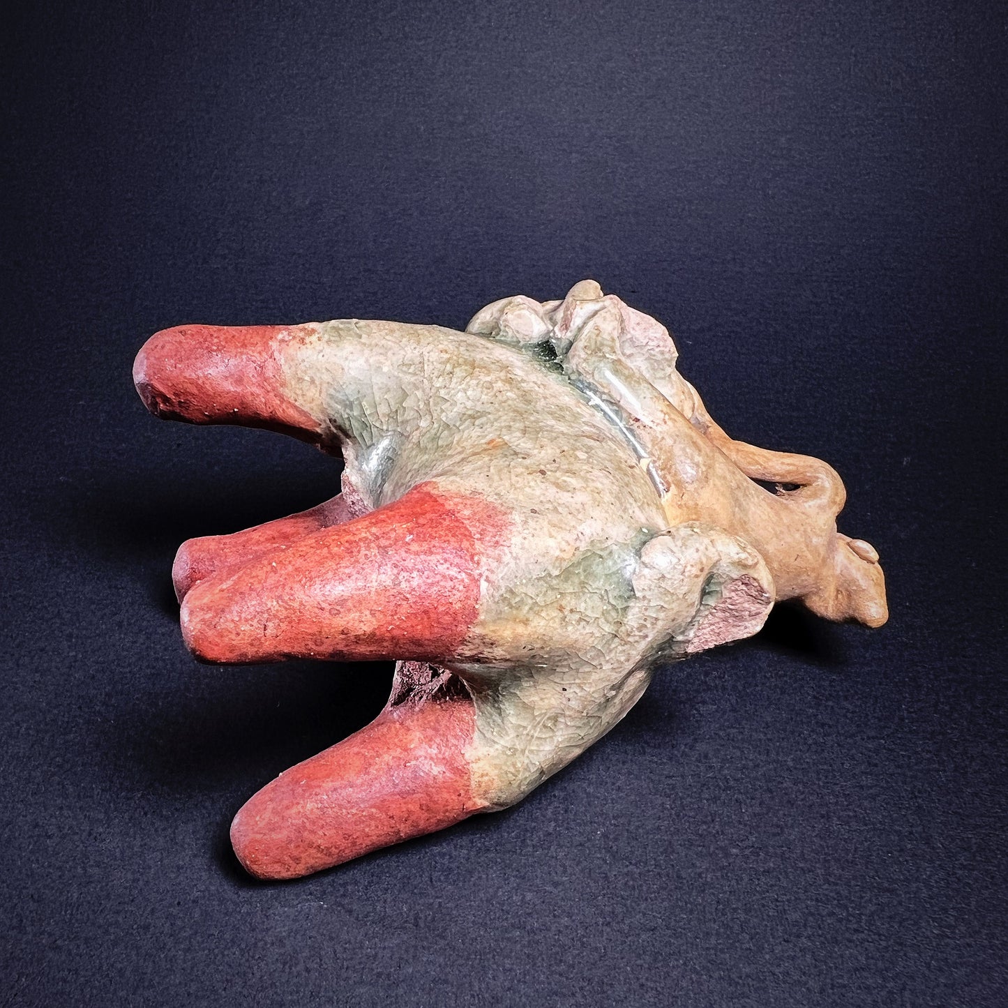 Thai Si Satchanalai Stoneware Elephant and Rider Figure