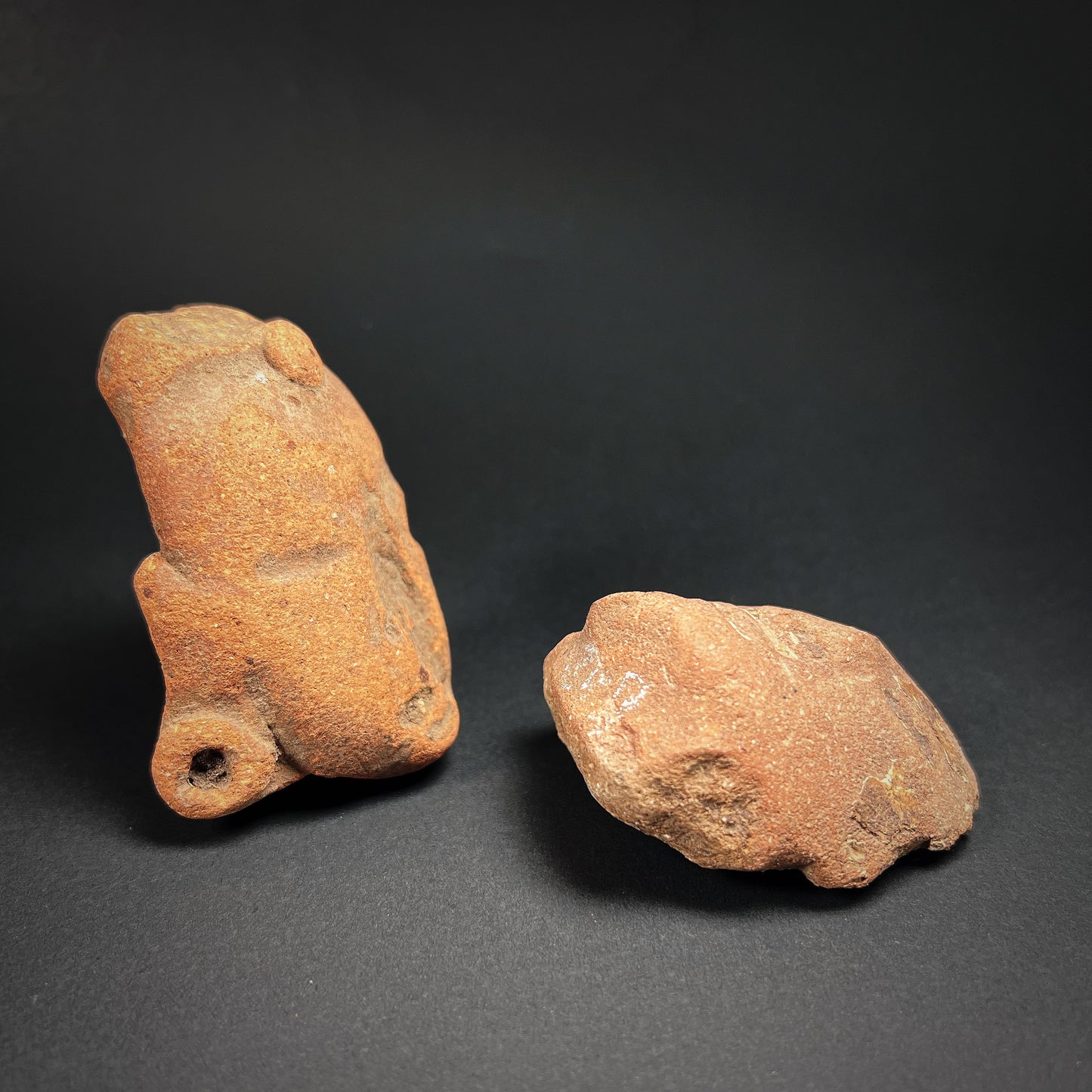 Mayan Pair of Terracotta Figurine Fragments