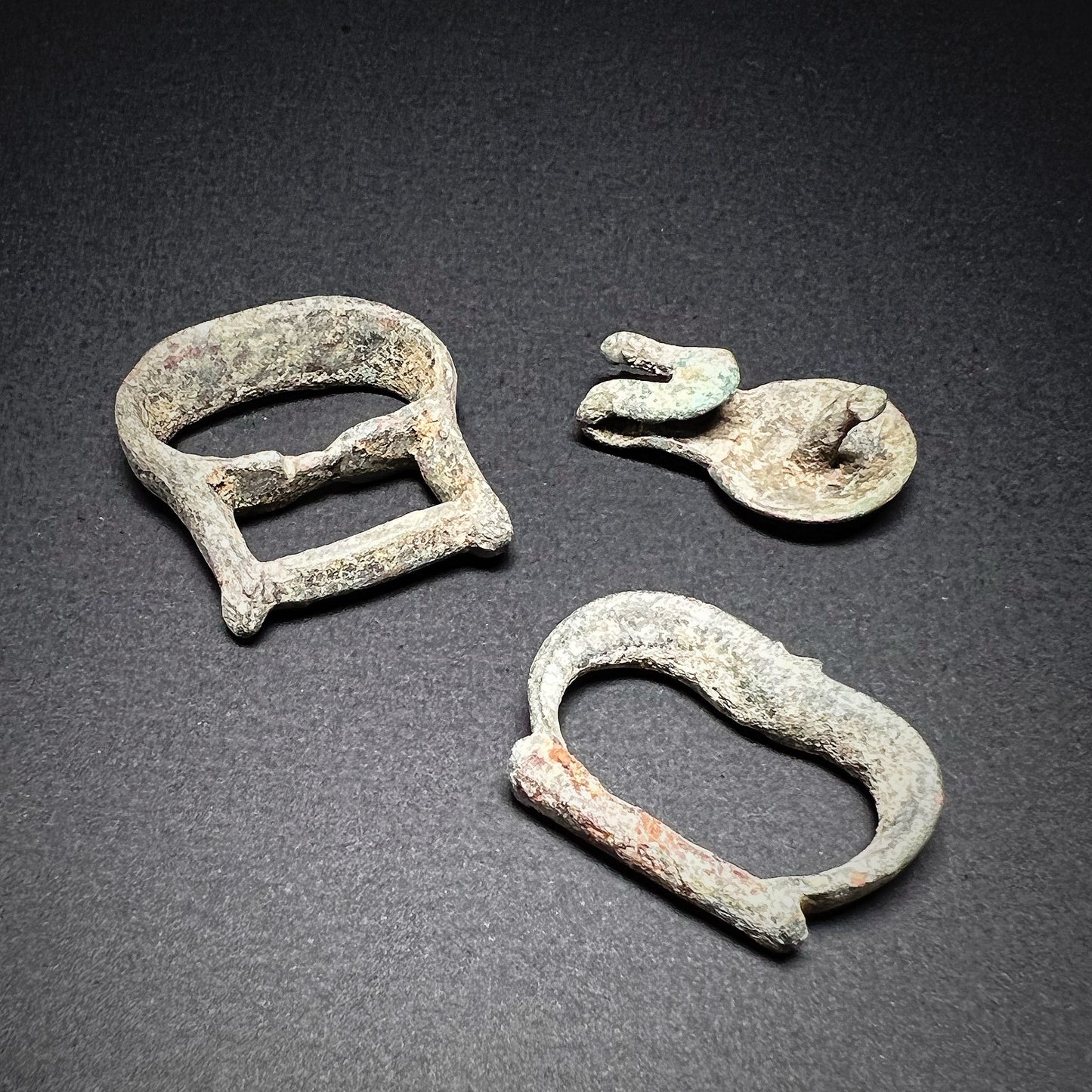 Viking Age or Medieval Bronze Clothing Buckles
