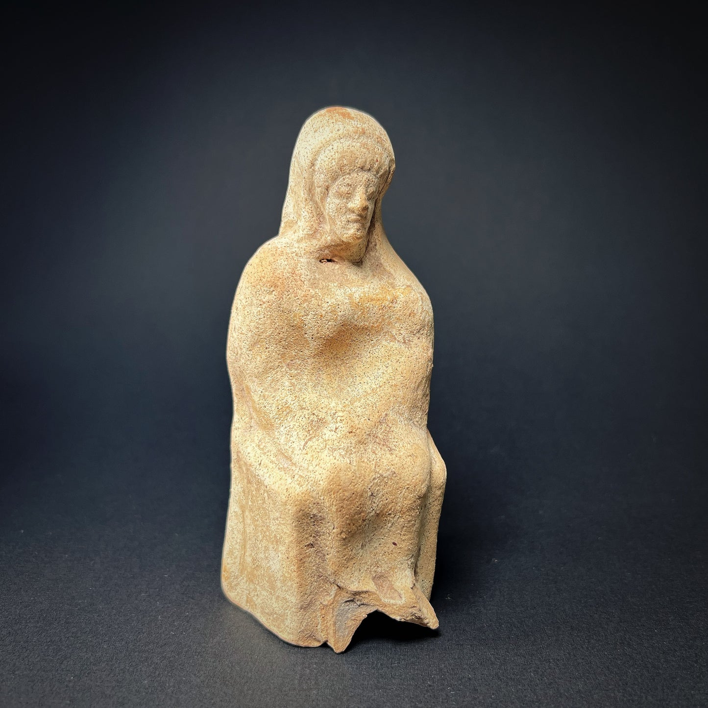 Greek Terracotta Figurine of A Seated Woman