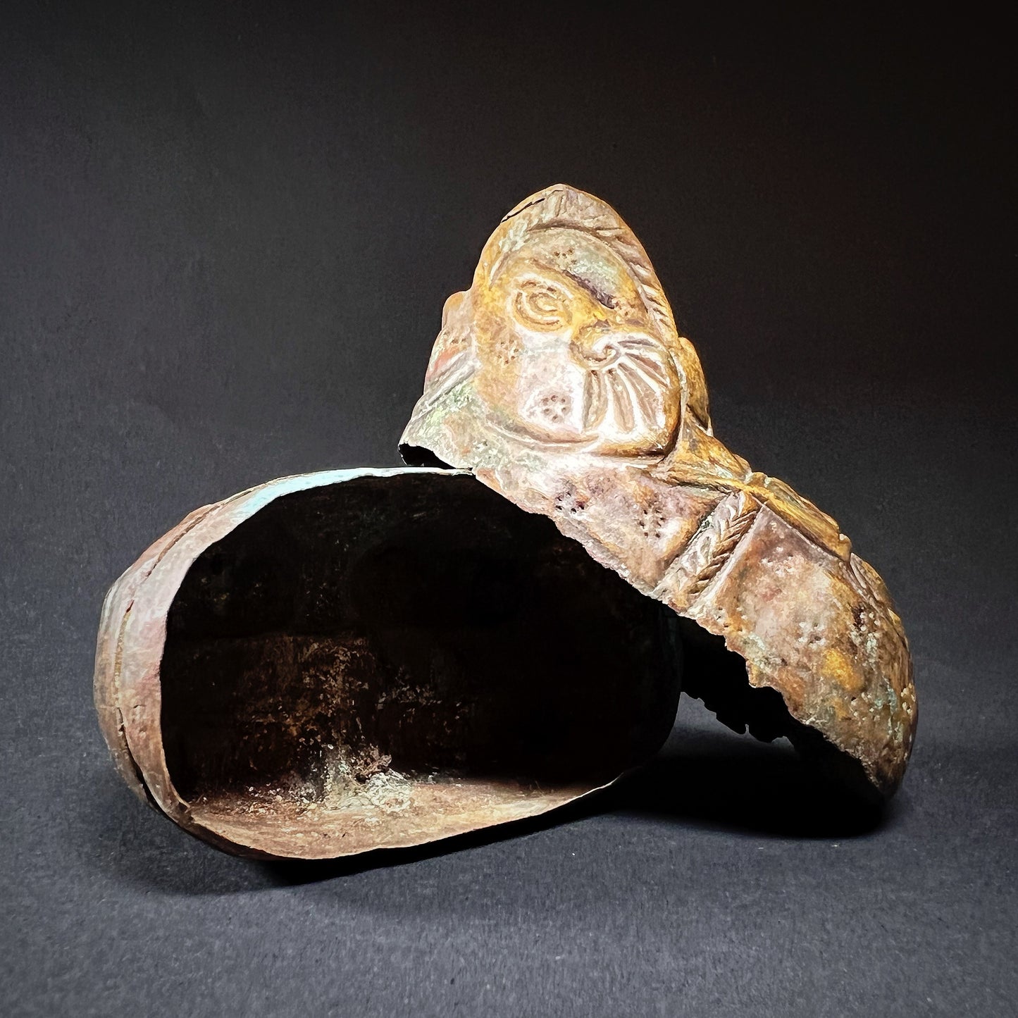 Cambodian Khmer Bronze Elephant Betel Nut Box