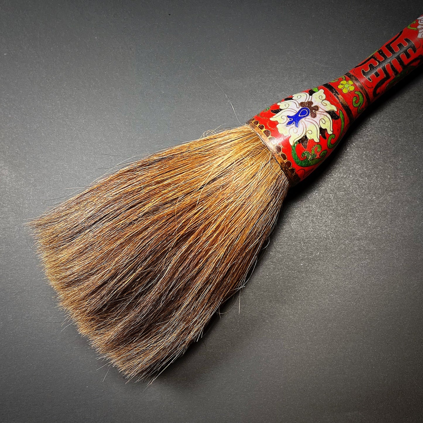 Qing Dynasty Large Red Cloisonné Calligraphy Brush Sumi