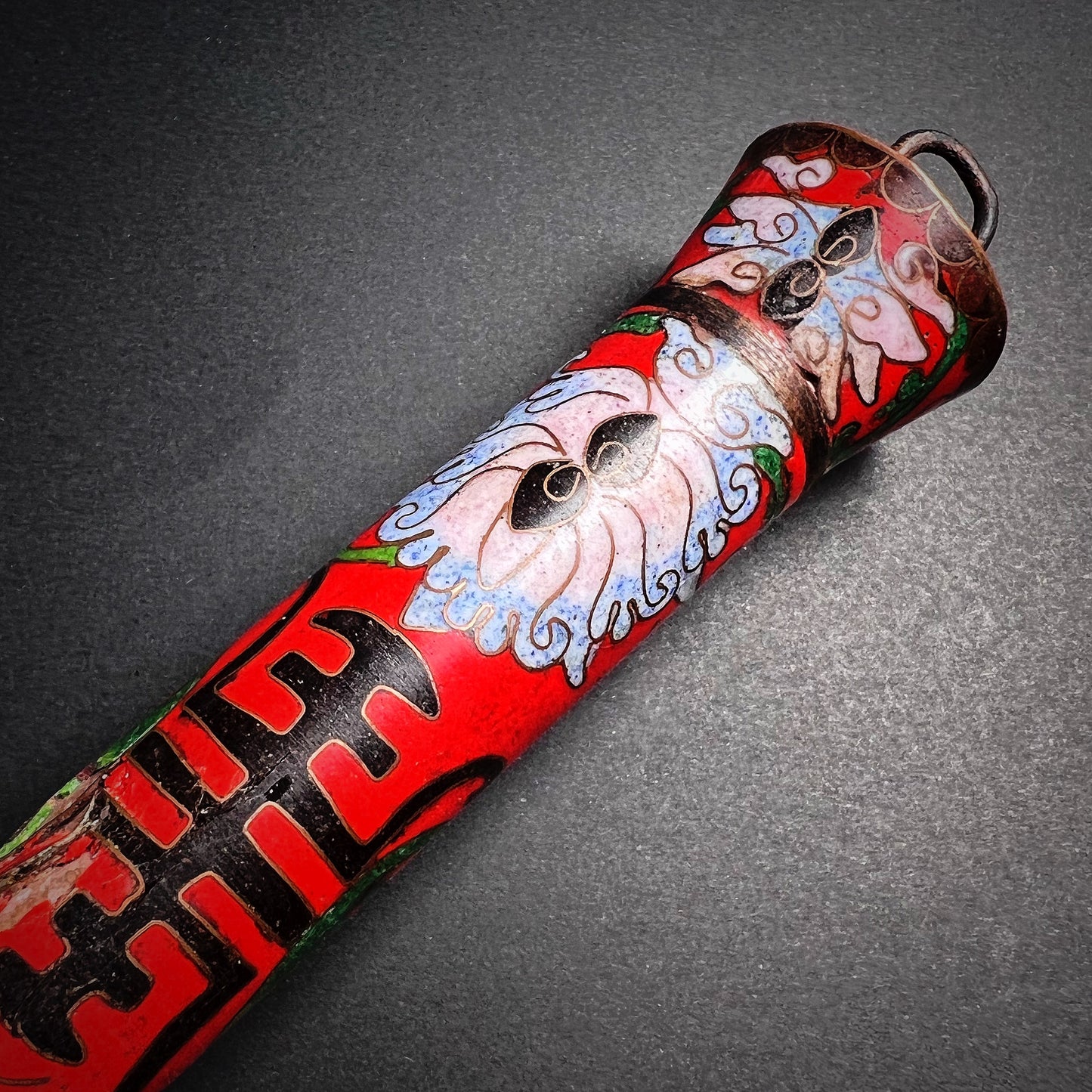 Qing Dynasty Large Red Cloisonné Calligraphy Brush Sumi