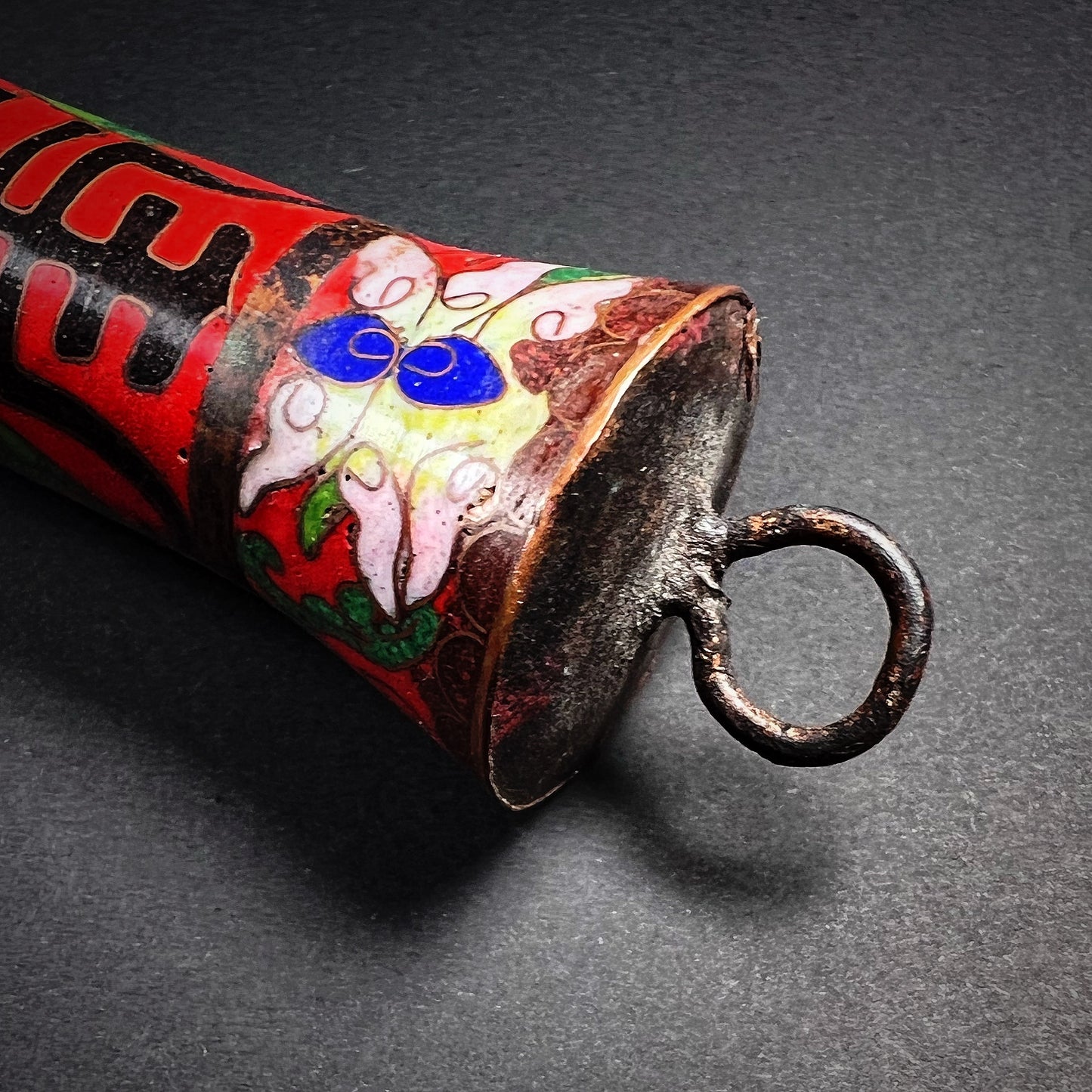 Qing Dynasty Large Red Cloisonné Calligraphy Brush Sumi