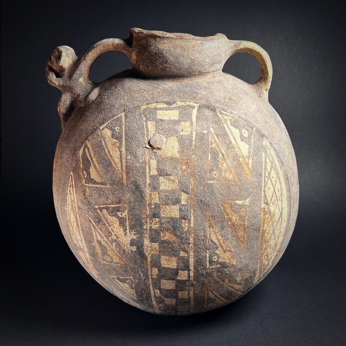 Chancay Pottery Canteen with Monkey