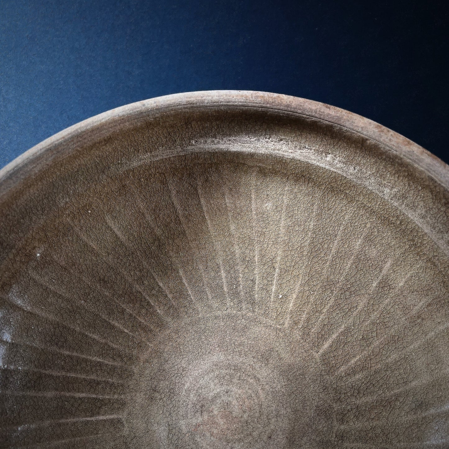 Thai San Kamphaeng Olive Green Glazed Stoneware Bowl