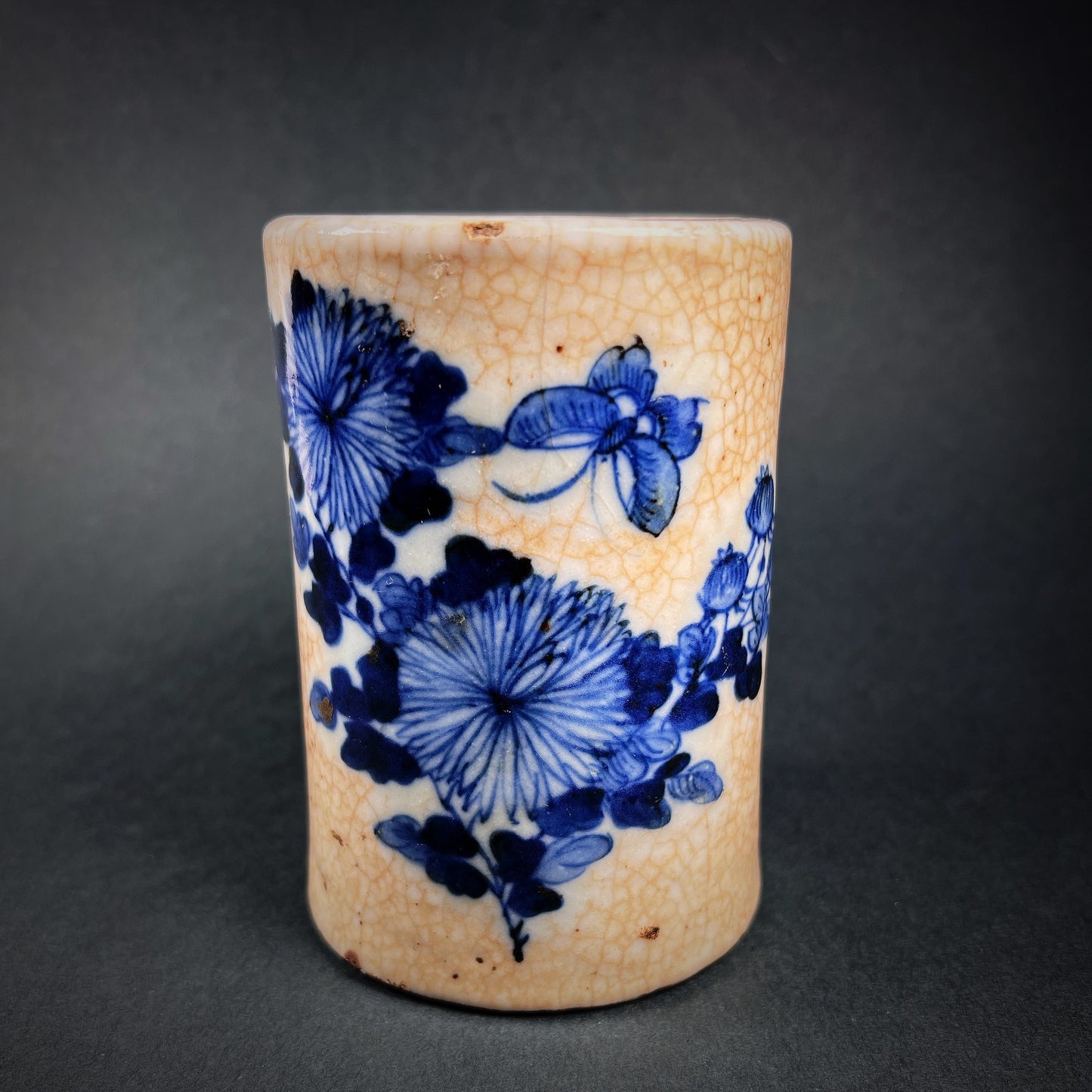 Qing Dynasty Guangxu Blue and White Porcelain Brush Pot Bitong