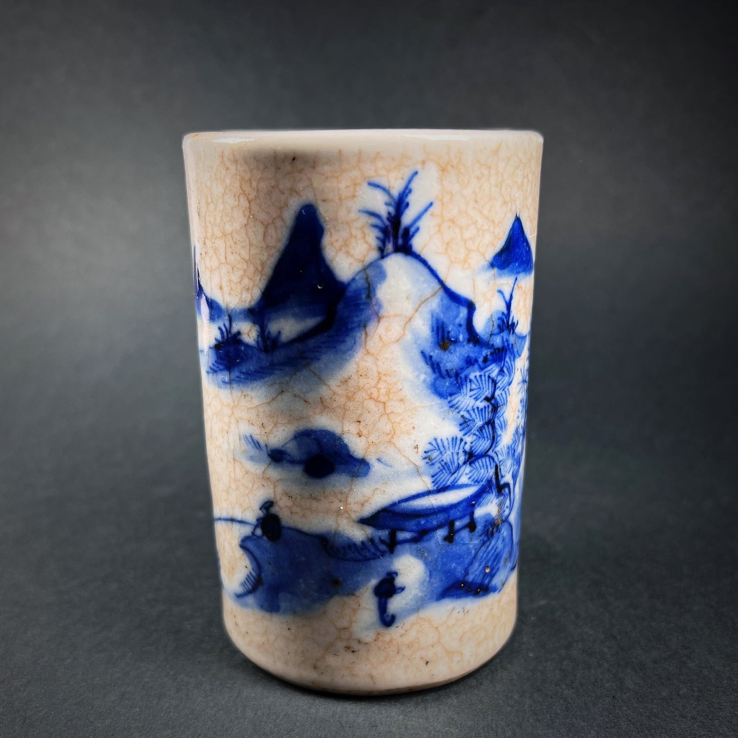 Qing Dynasty Guangxu Blue and White Porcelain Brush Pot Bitong