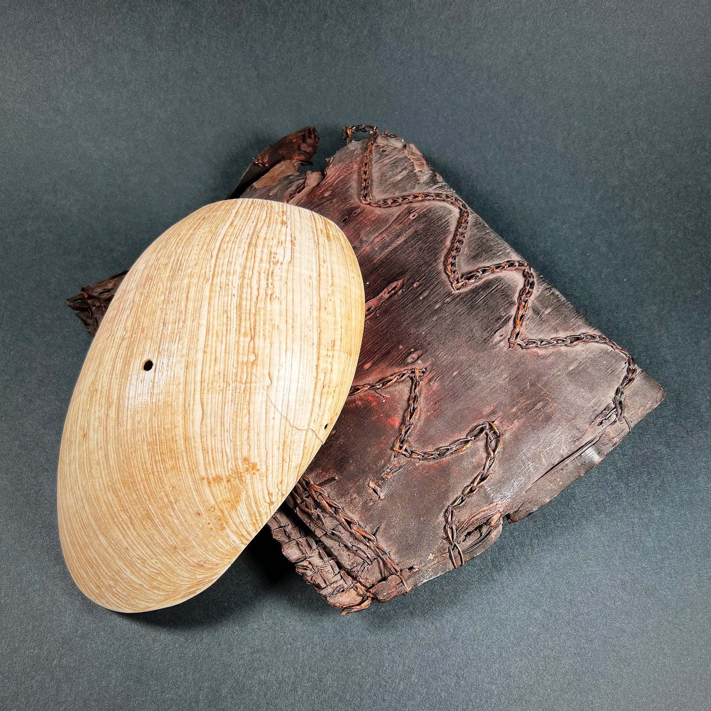 Mendi Bailer Shell Pectoral Gam with Bark Wallet