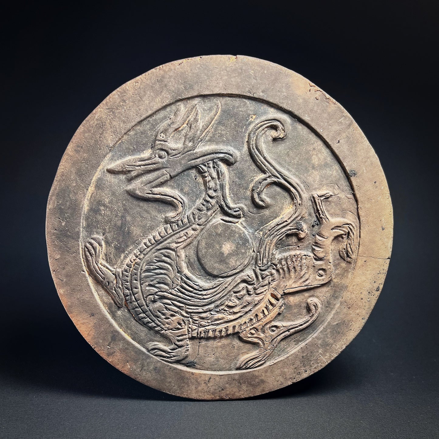 Han Dynasty Style Pottery Roof Eave Tile Fragment