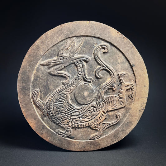 Han Dynasty Style Pottery Roof Eave Tile Fragment