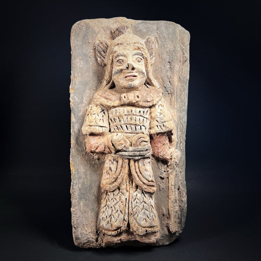 Jin Dynasty Terracotta Brick with Warrior Figure