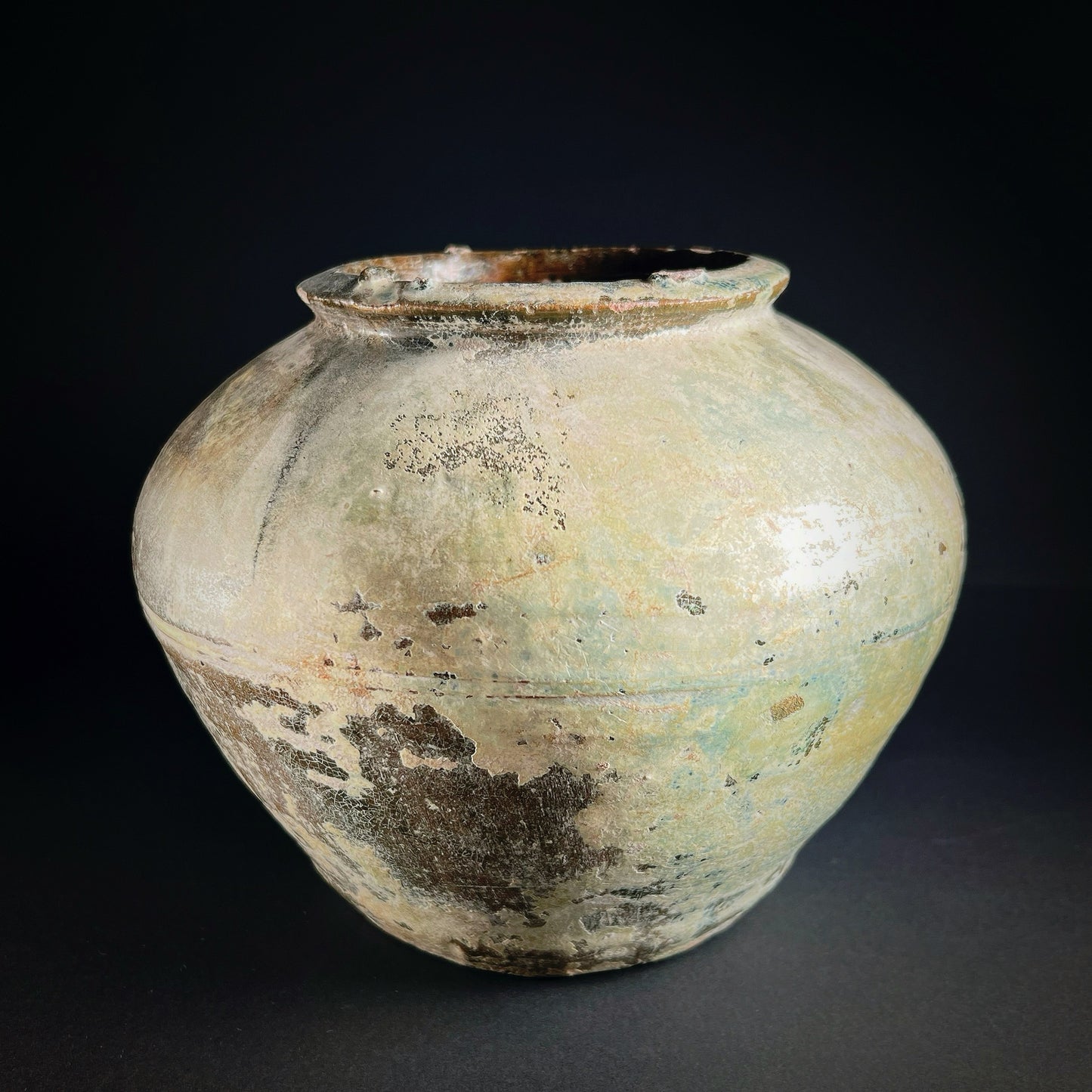 Han Dynasty Lead Green Glazed Pottery Jar