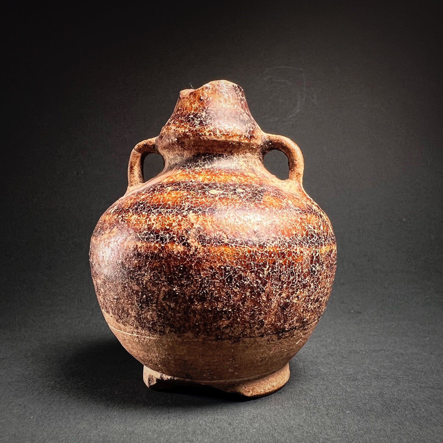Thai Sawankhalok Brown Glazed Stoneware Mercury Bottle