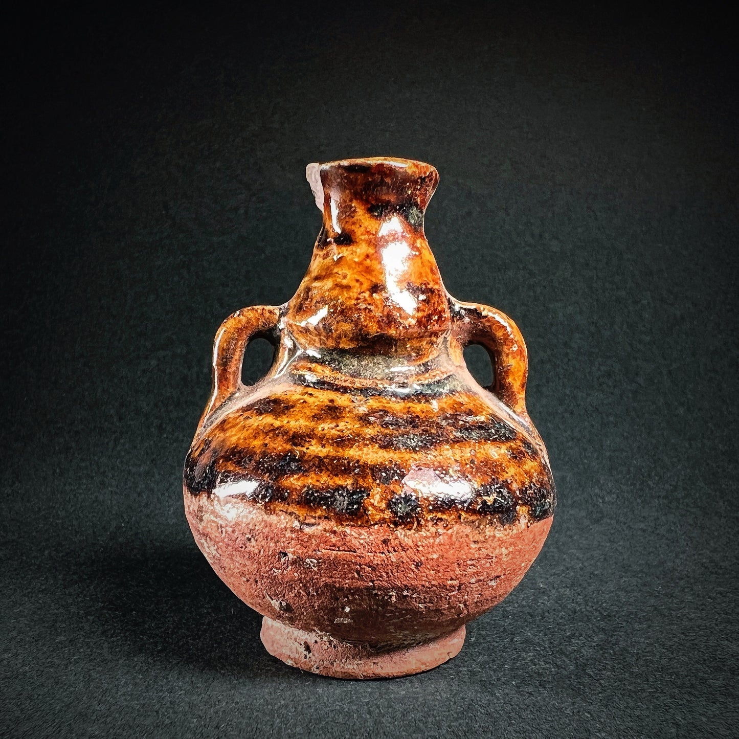 Thai Sawankhalok Brown Glazed Stoneware Mercury Bottle